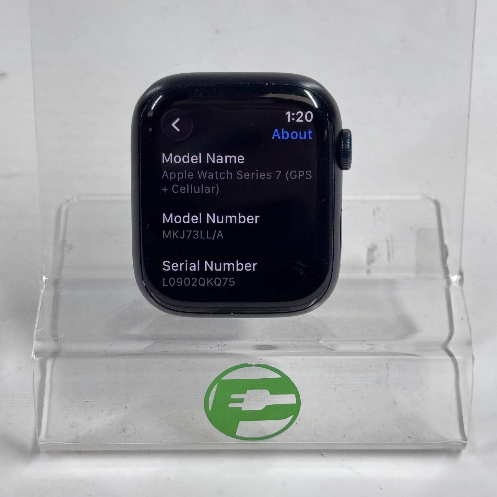 GPS Only Apple Watch Series 7 41MM Black Aluminum A2477 Face Only