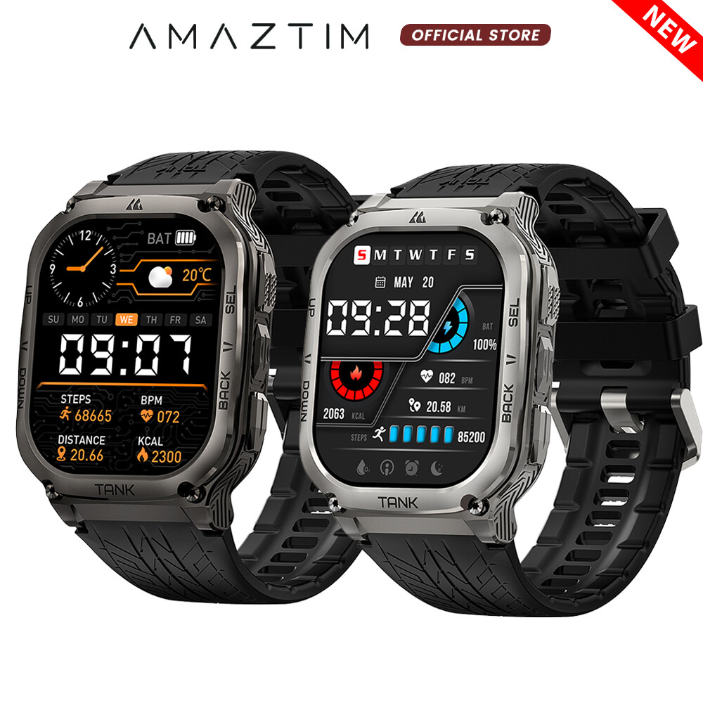 2024 AMAZTIM TANK M3 Smart Watch Men Smart Watches 480mAh 50M Waterproof
