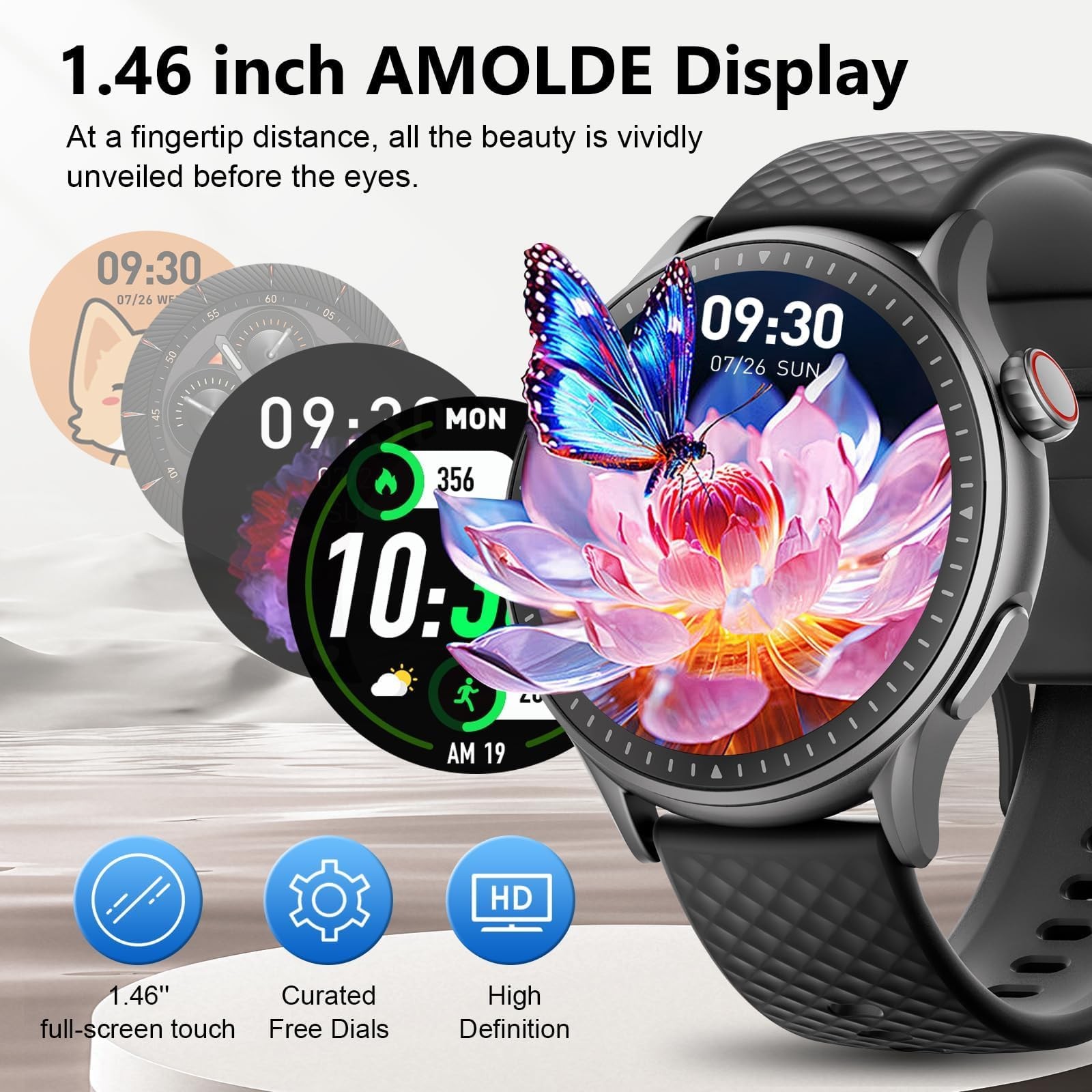 Fitness for Men Women, 2026 New Running smartch,1.46” AMOLED Ultra-HD Screen…