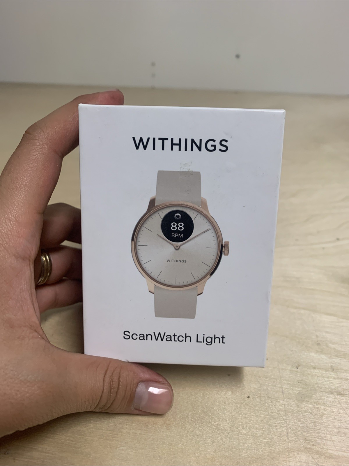 Withings ScanWatch Light – Sleep Monitor Smart Watch – Rose Gold Beige – 37mm