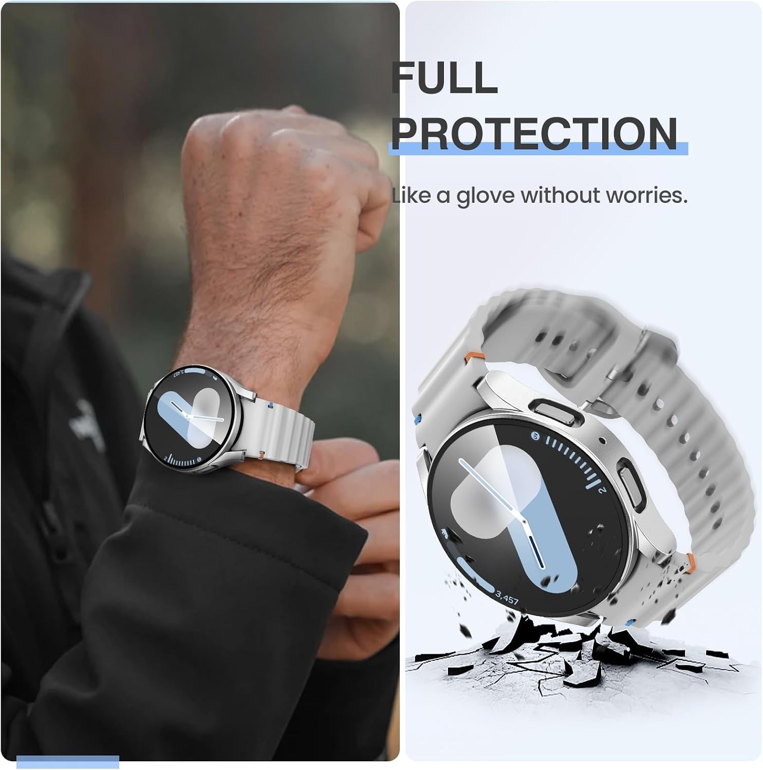 2Pack Screen Protector Case for Samsung Galaxy Watch 7 44mm Accessories