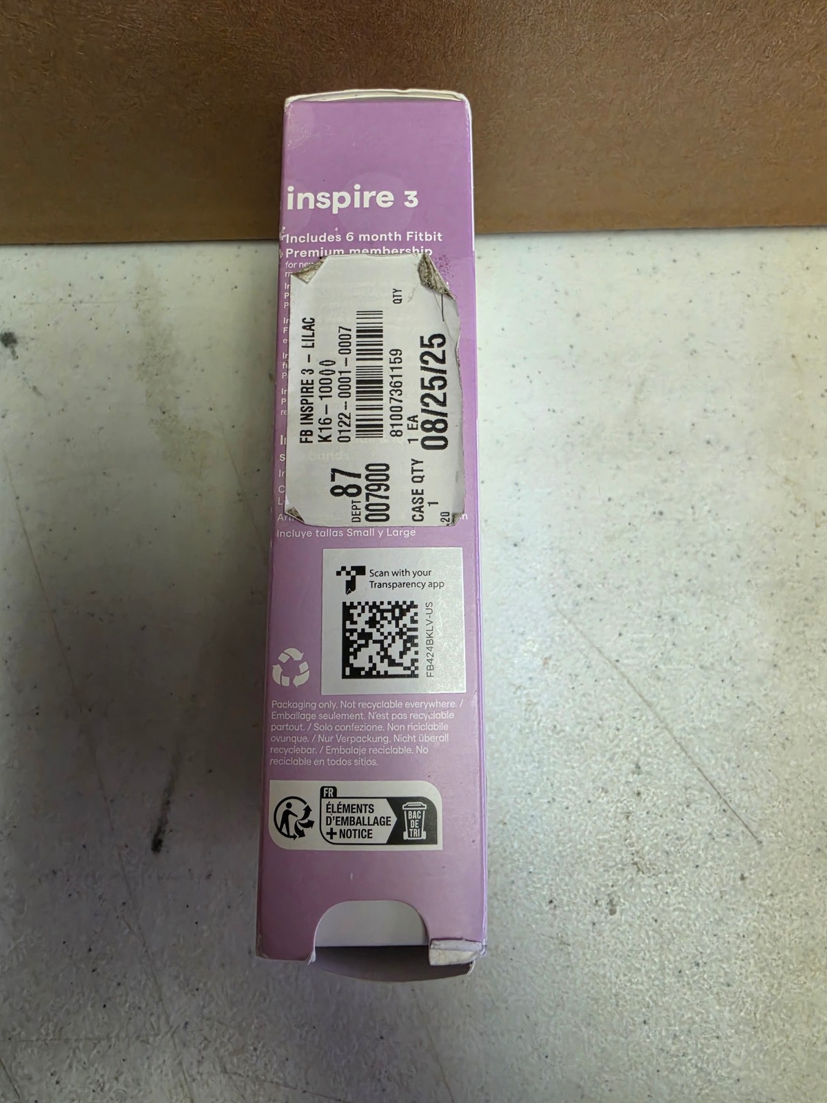Fitbit Inspire 3 Health Fitness Tracker Lilac Bliss / Midnight Zen FB424BKLV