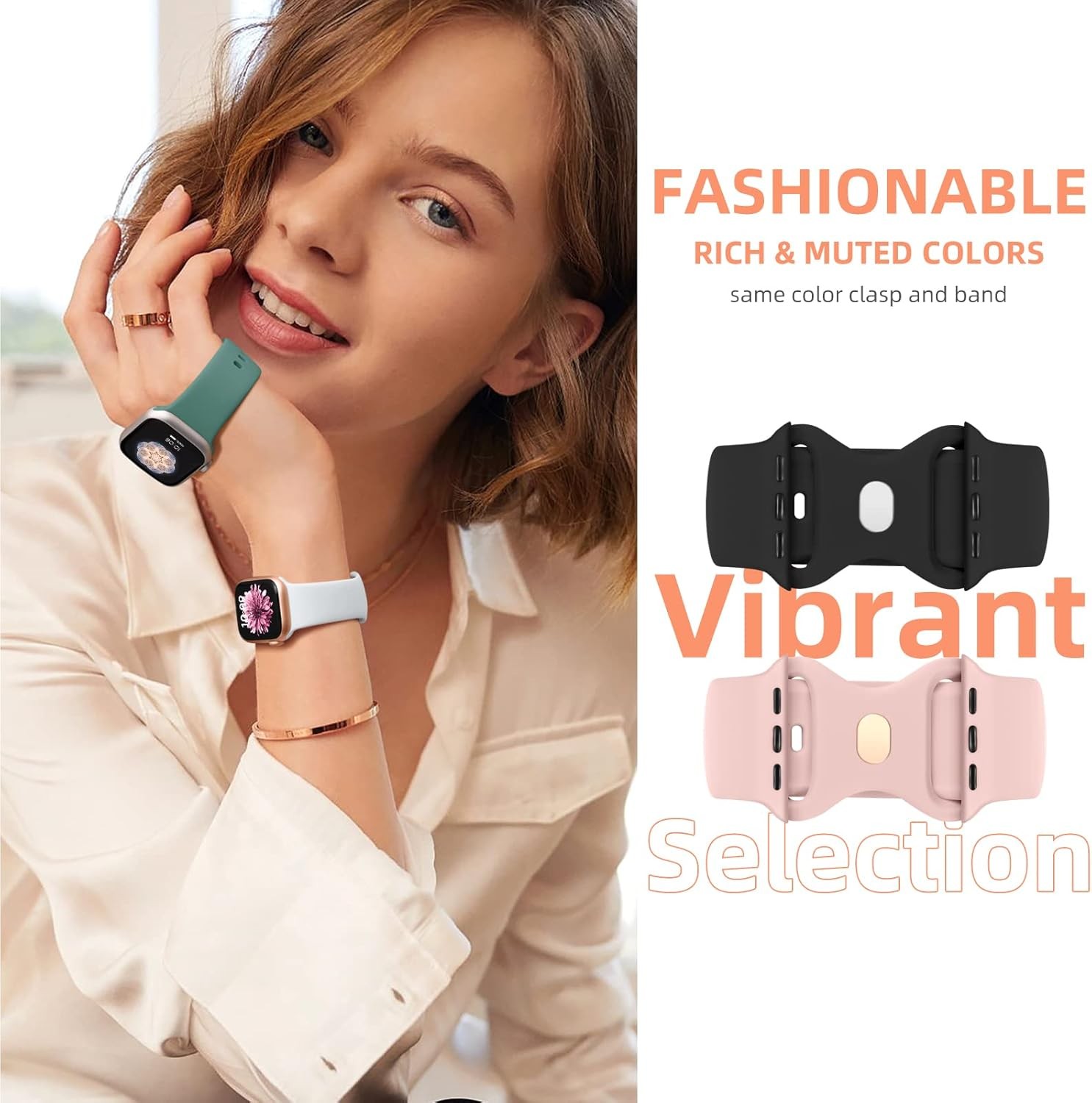 6 Pack Silicone Sport Bands for Apple Watch 38mm 40mm Series 7, Unisex Straps