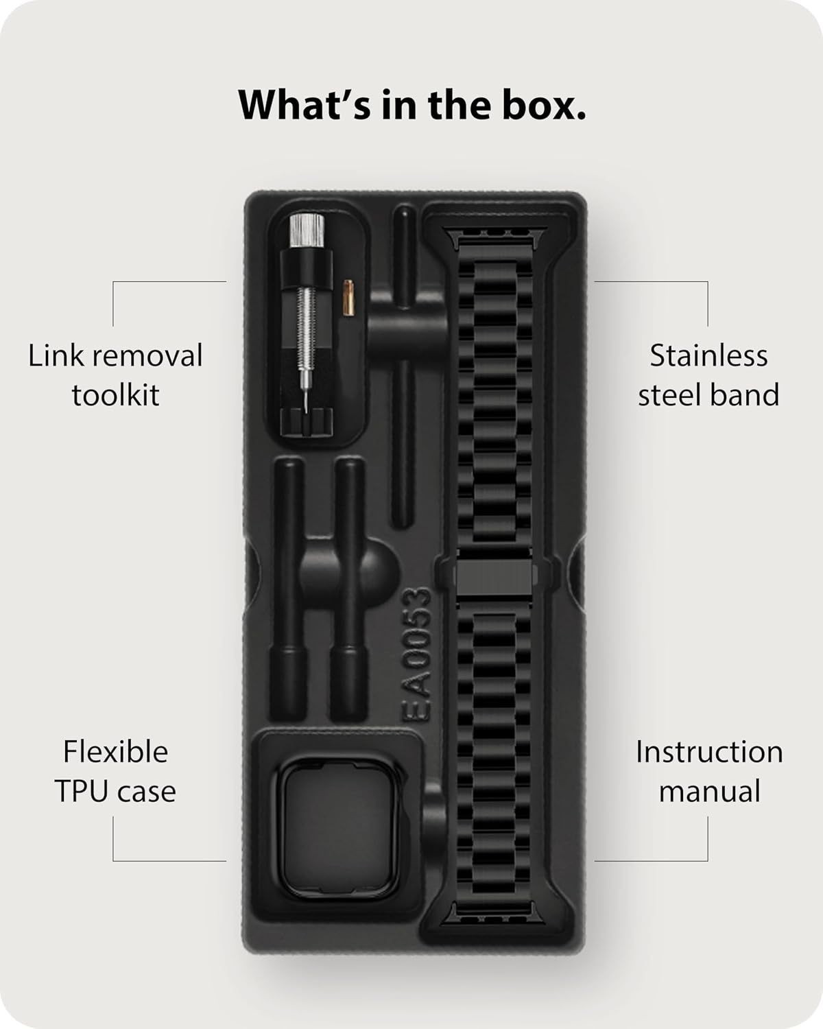 Stainless Steel Strap Compatible with Apple Watch 46mm Series 11 10 Black