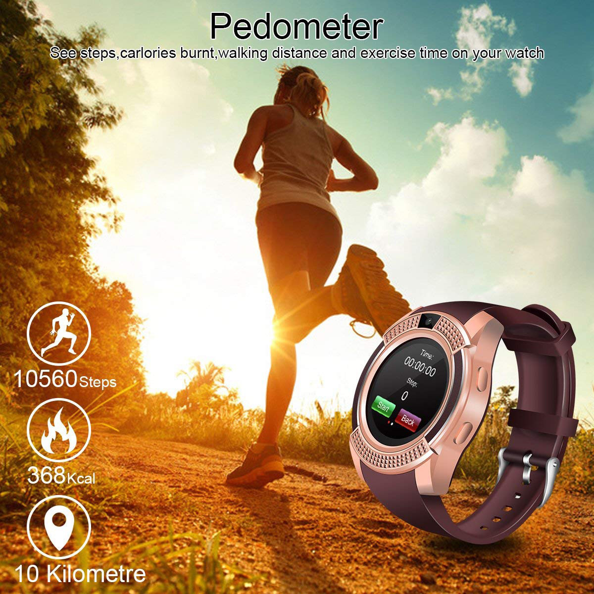 Smart Watch Bluetooth Wristwatch with Camera SIM Card Slot for Men Women Boys