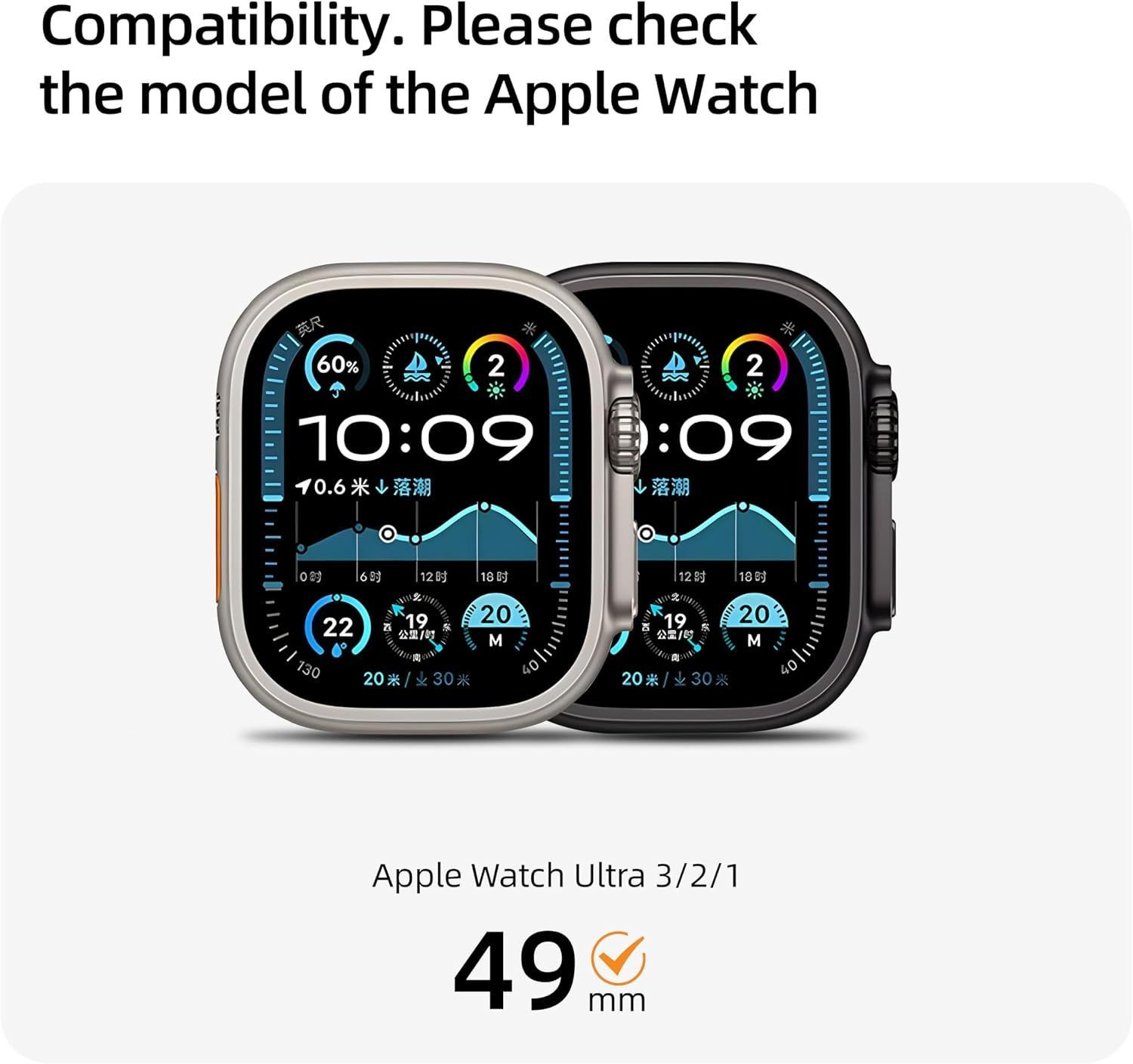 Rugged Metal Case for Apple Watch Ultra 49mm 2 in 1 Protective Bumper Cover