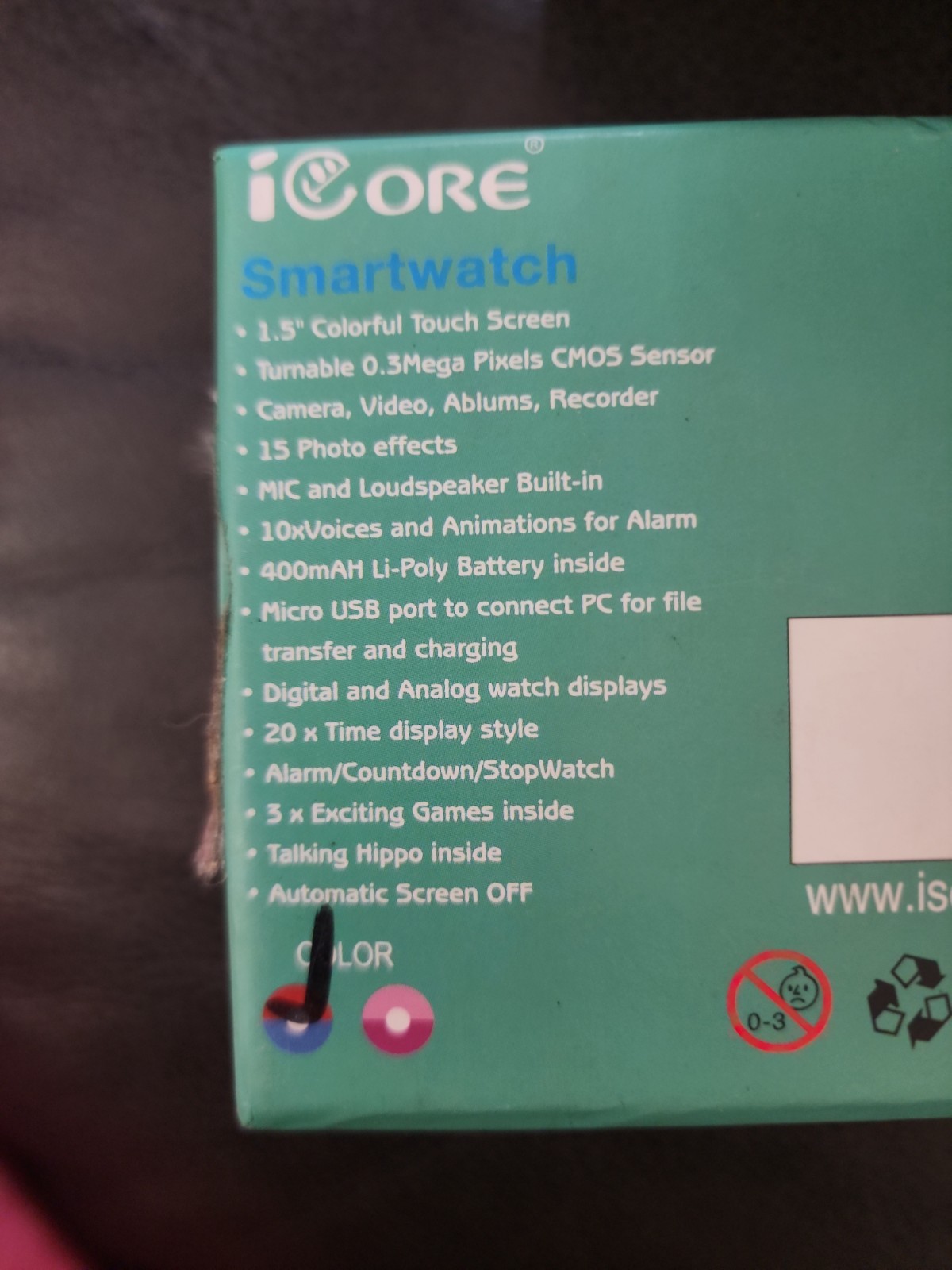 iCore Kids S2 Smartwatch 1.5″ Touchscreen Camera 400mAh Battery Red Open Box New