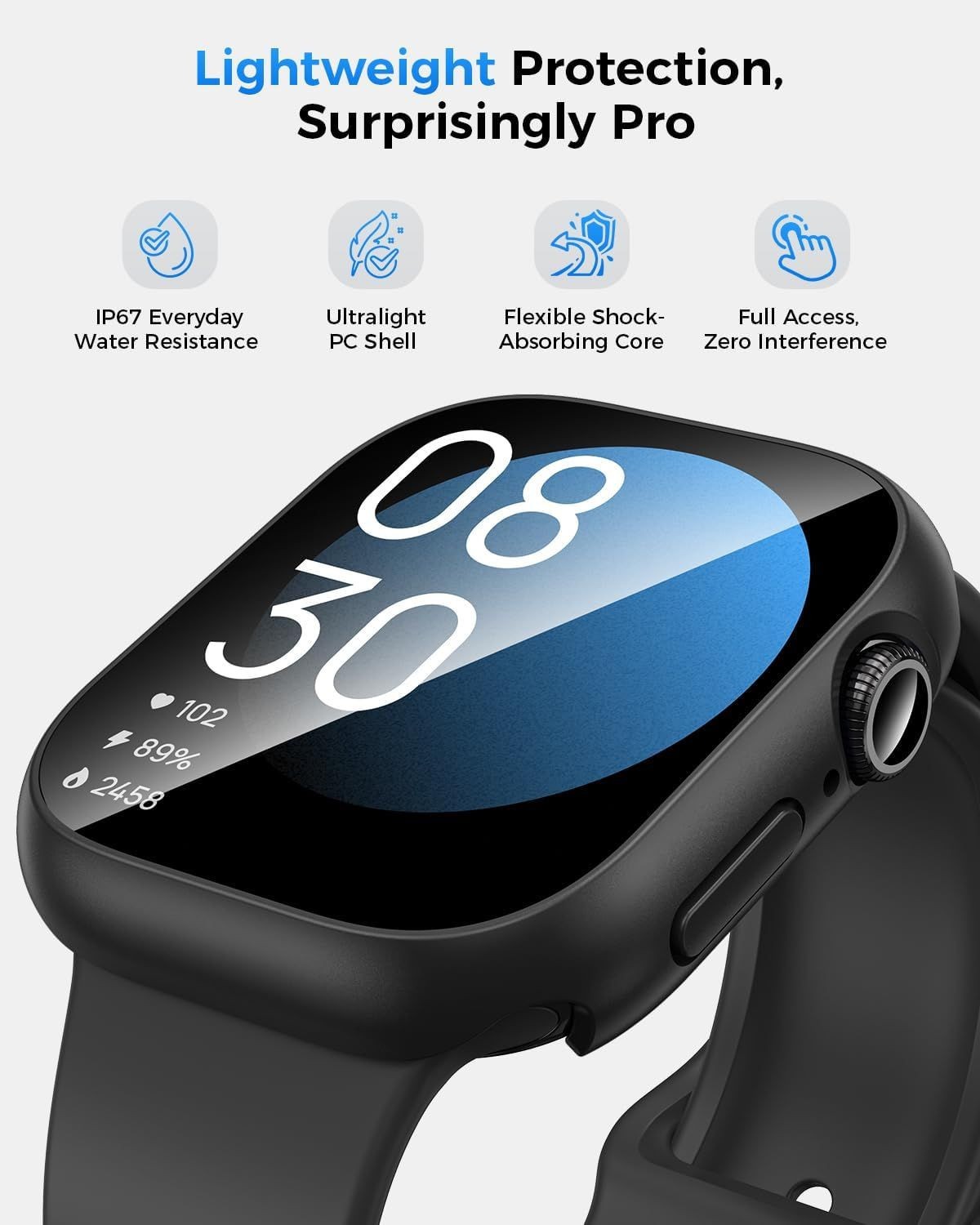 IP67 Waterproof Case with Glass for Apple Watch Series 11 42mm, Anti-Fog, 9H Tem