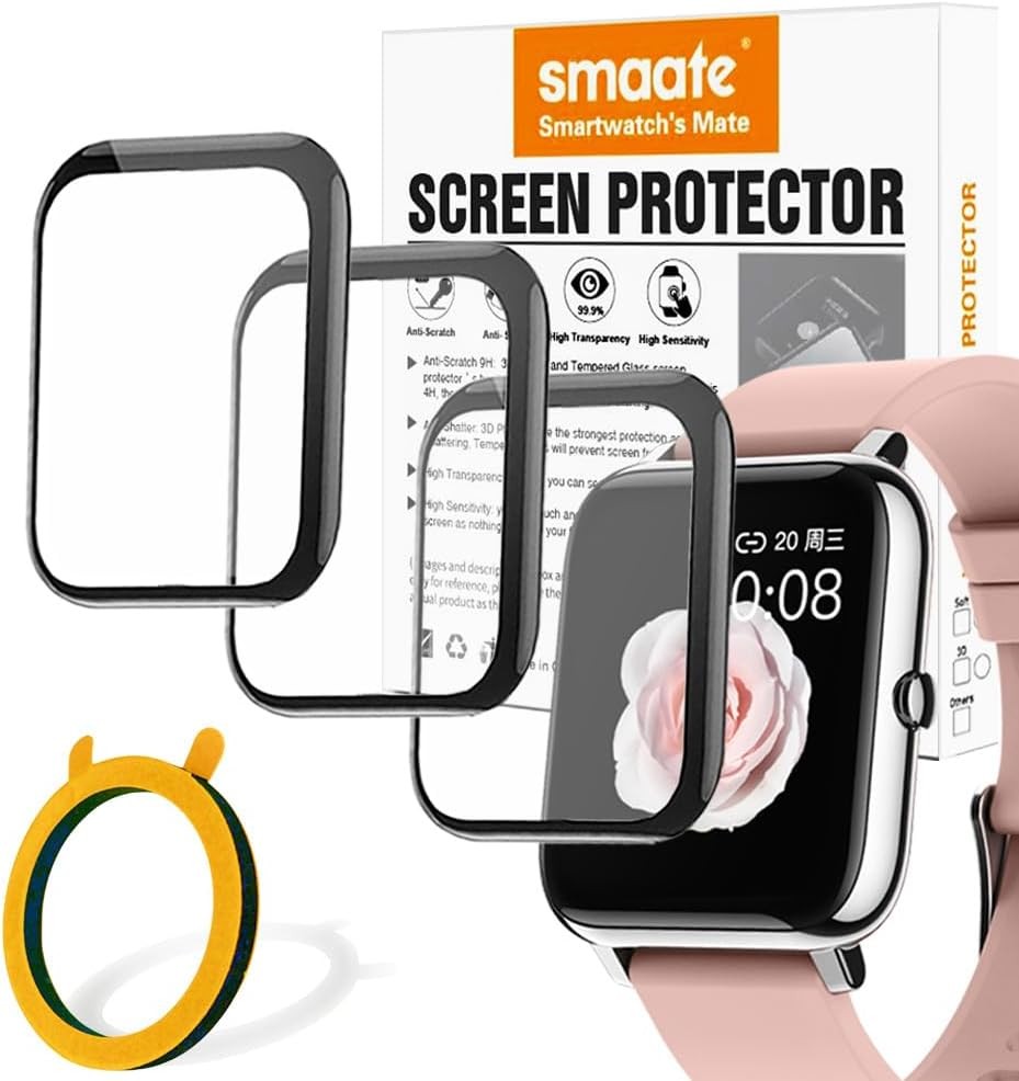 3D Curved Edge Screen Protector for 1.5 Inch P22 Smartwatch, Full Coverage