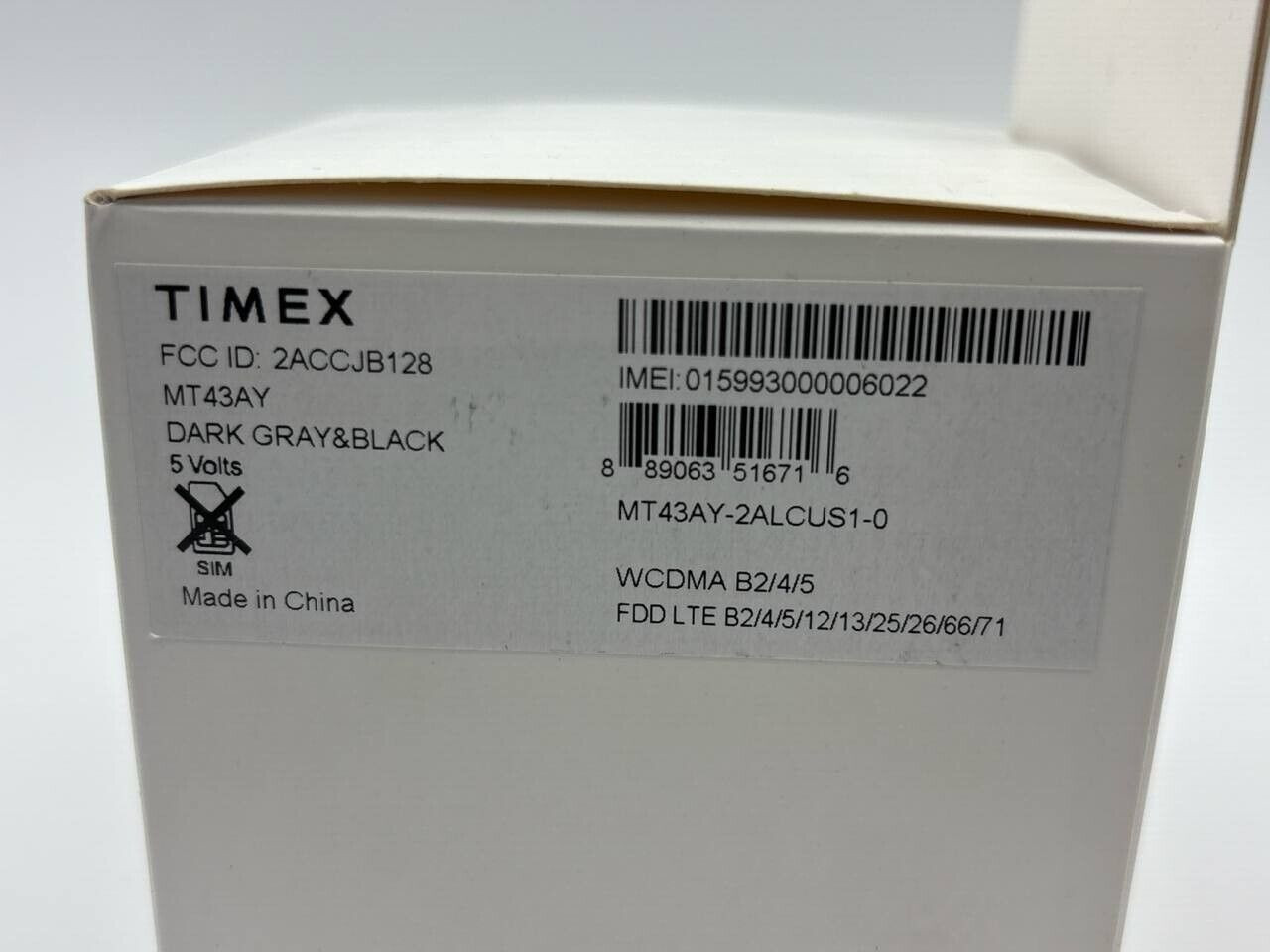 Timex MT43AYSmart Watch WiFi 45mm Android iOS T-Mobile NO Family Connect READ