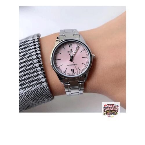 Casio LTP-V005D-4B2 Women’s Standard Stainless Steel Pink Dial 3-Hand Analog