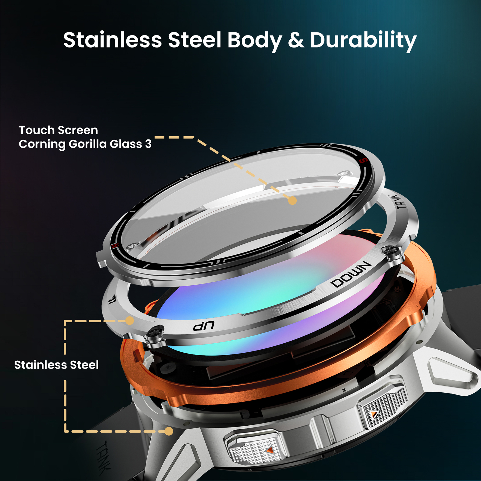 2025 KOSPET TANK T3 Ultra2 Smart Watch Men GPS 480mAh Battery 50M Waterproof NEW