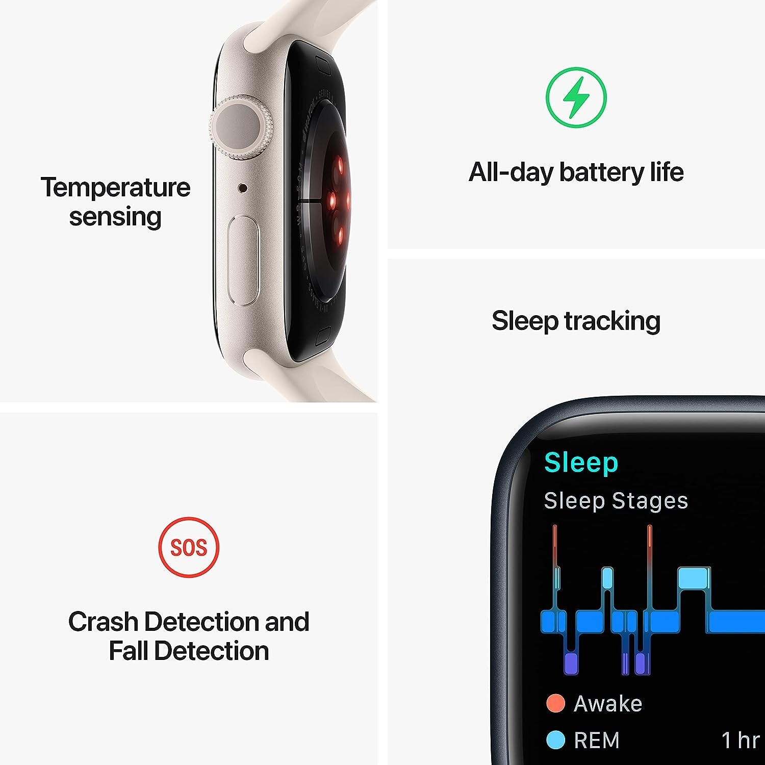 Apple Watch Series 8 45mm Midnight Tracker Blood Oxygen ECG Apps – WATCH ONLY!!!