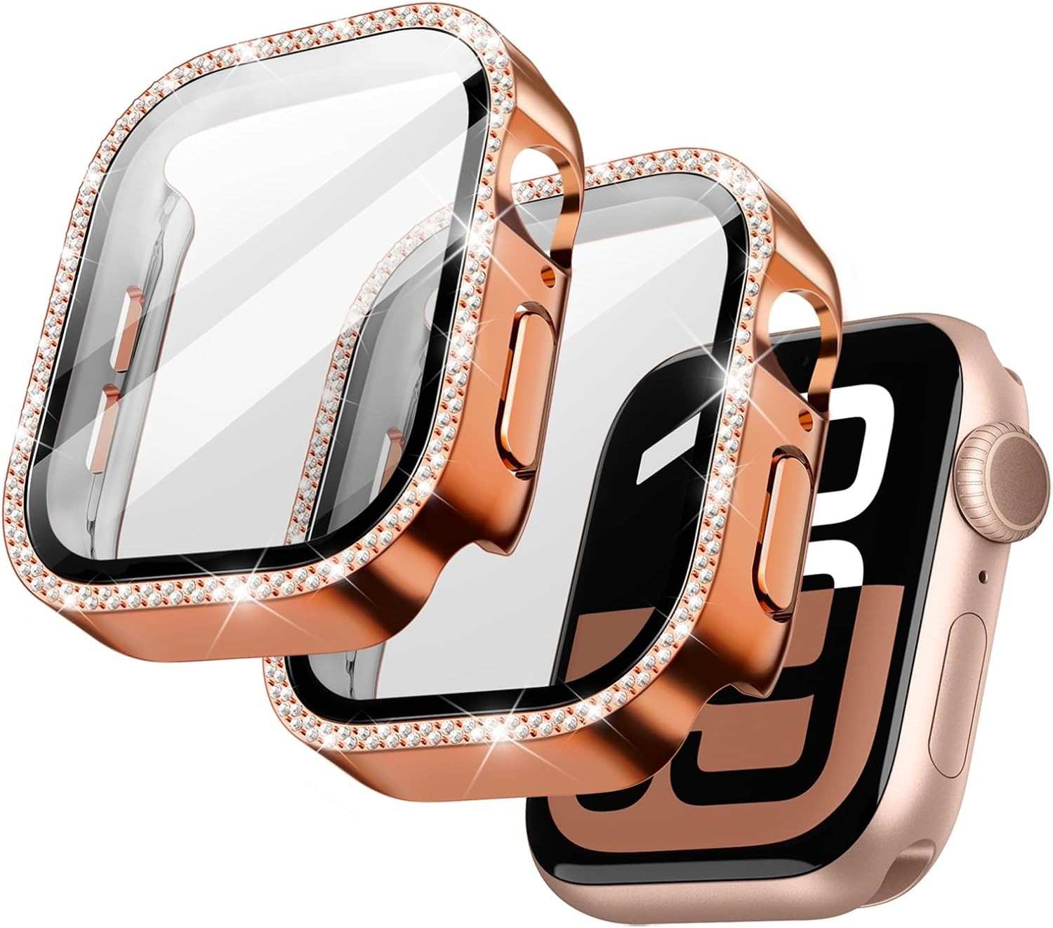 Bling Diamond Case with Screen Protector for Apple Watch Series 11 42mm – 2 Pack