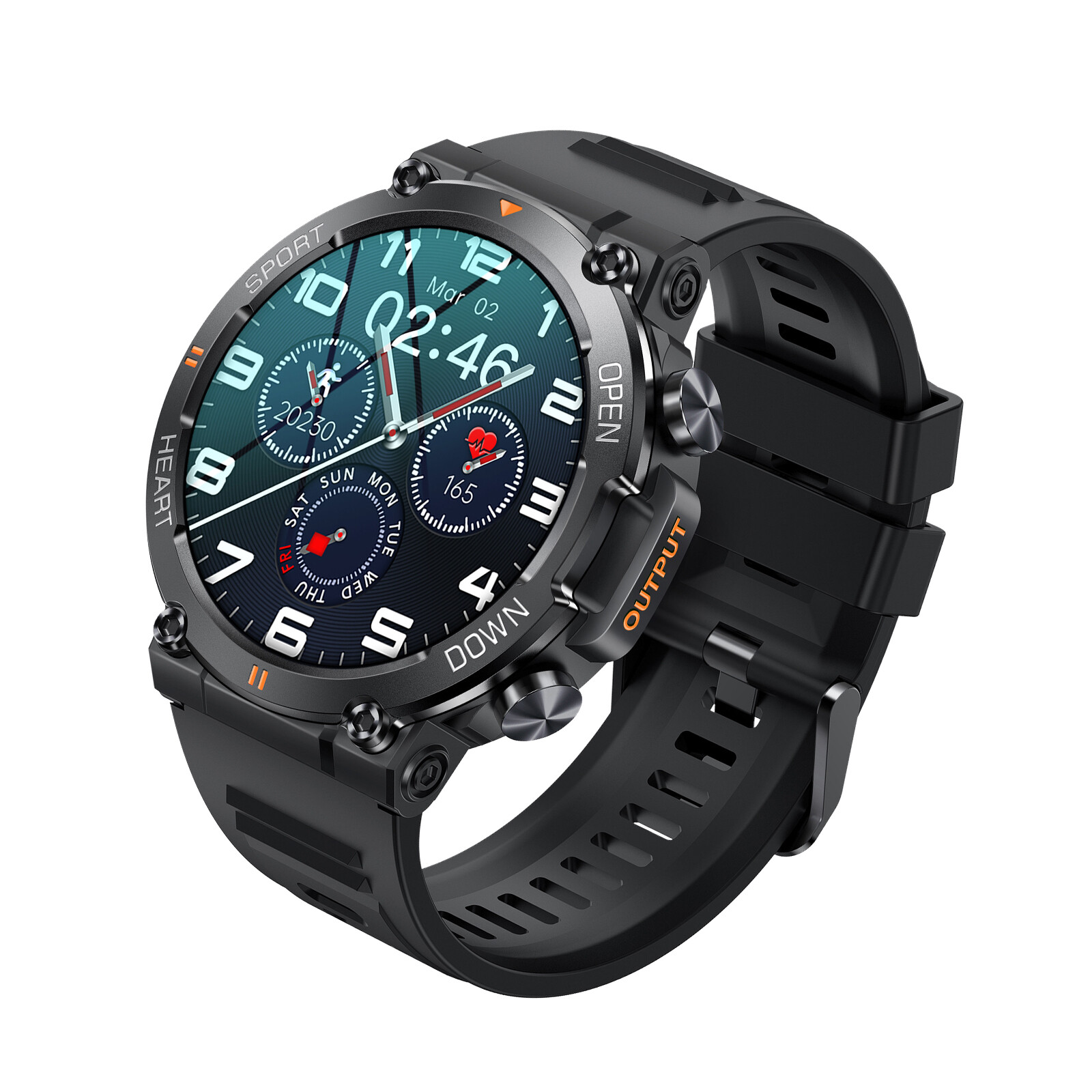 1.39 in Military Smart Watch(Answer/Make Call) Rugged Tactical Fitness Tracker
