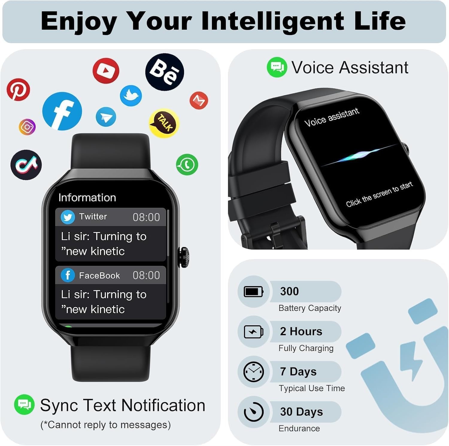 Fempoin Smart Watch for Women Men,New 1.96″ Smartwatch (Answer/Make Call)