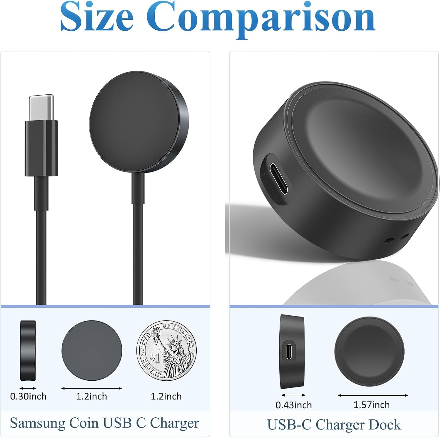 USB C Charger Dock for Samsung Galaxy Watch 42mm/46mm, 5W Upgraded Charging Crad
