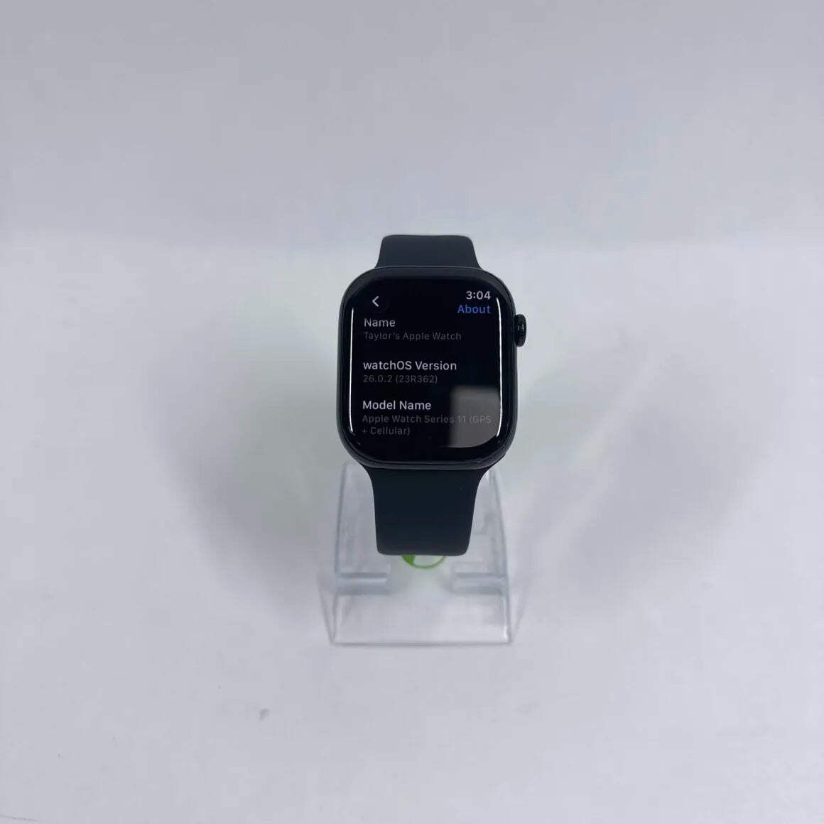 Unlocked Apple Watch Series 11 46MM Jet Black Aluminum Black Sport Band MFC44LW/