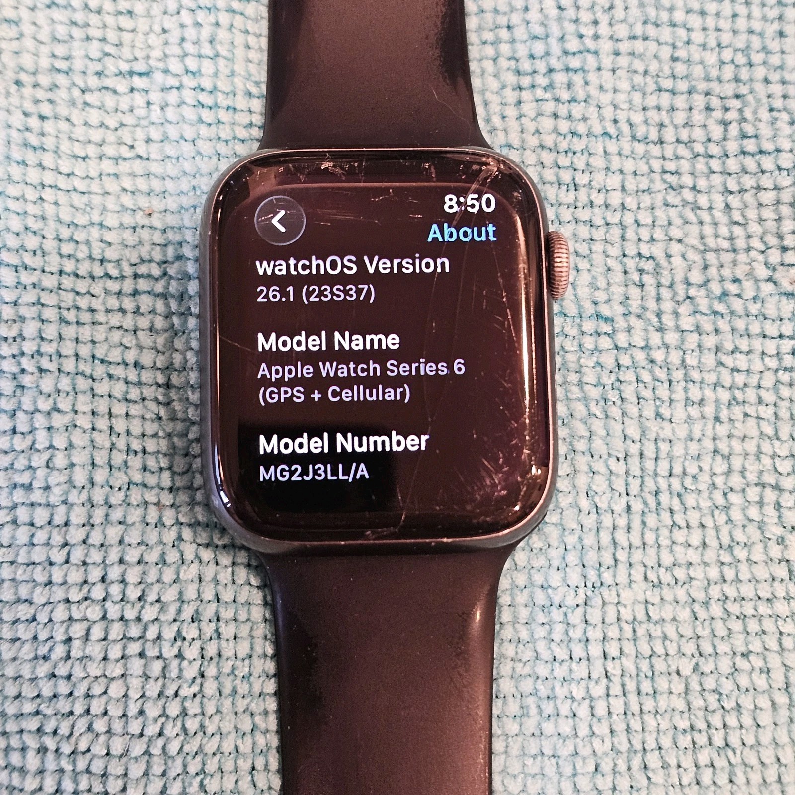 Apple Watch Series 6 Nike A2294 44mm GPS+Cellular Pure Platinum/Black *READ*