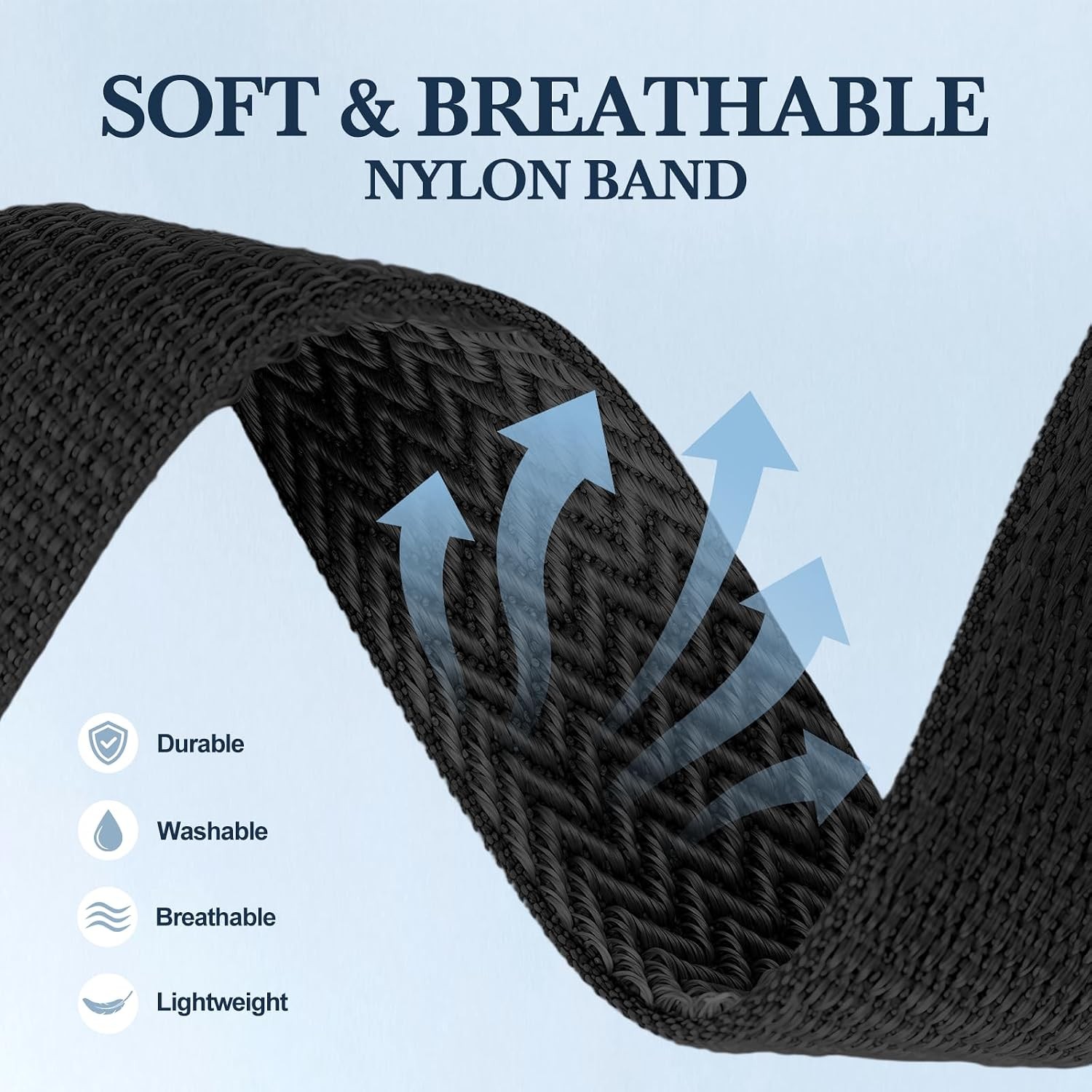 Soft Fabric Nylon Sport Loop Band for Apple Watch Series 7 44mm Compatible Strap