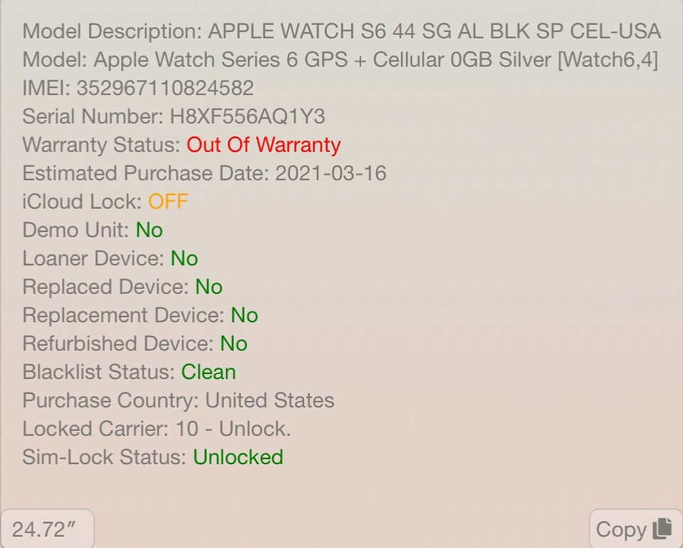 Apple Watch Series 6 44mm GPS Cellular 32GB Gray Aluminum Case Smartwatch