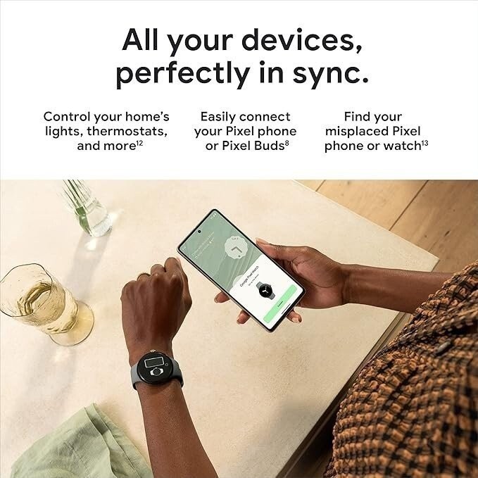 Google Pixel Watch with Fitbit 41mm LTE Champagne Gold Case w/ Hazel Active Band