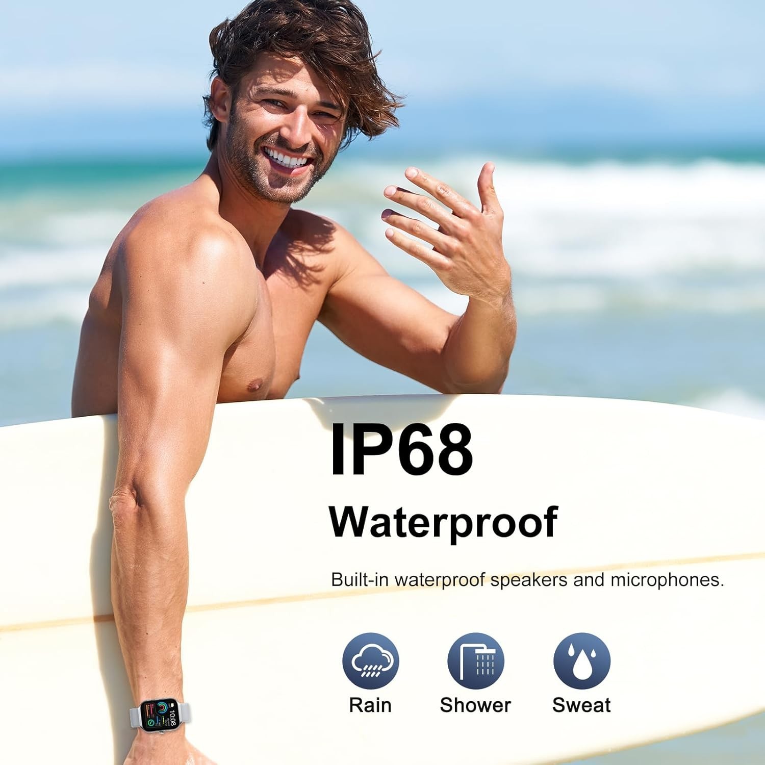 2025 Smart Watch for Men & Women – 1.96″ HD Fitness Tracker, Waterproof