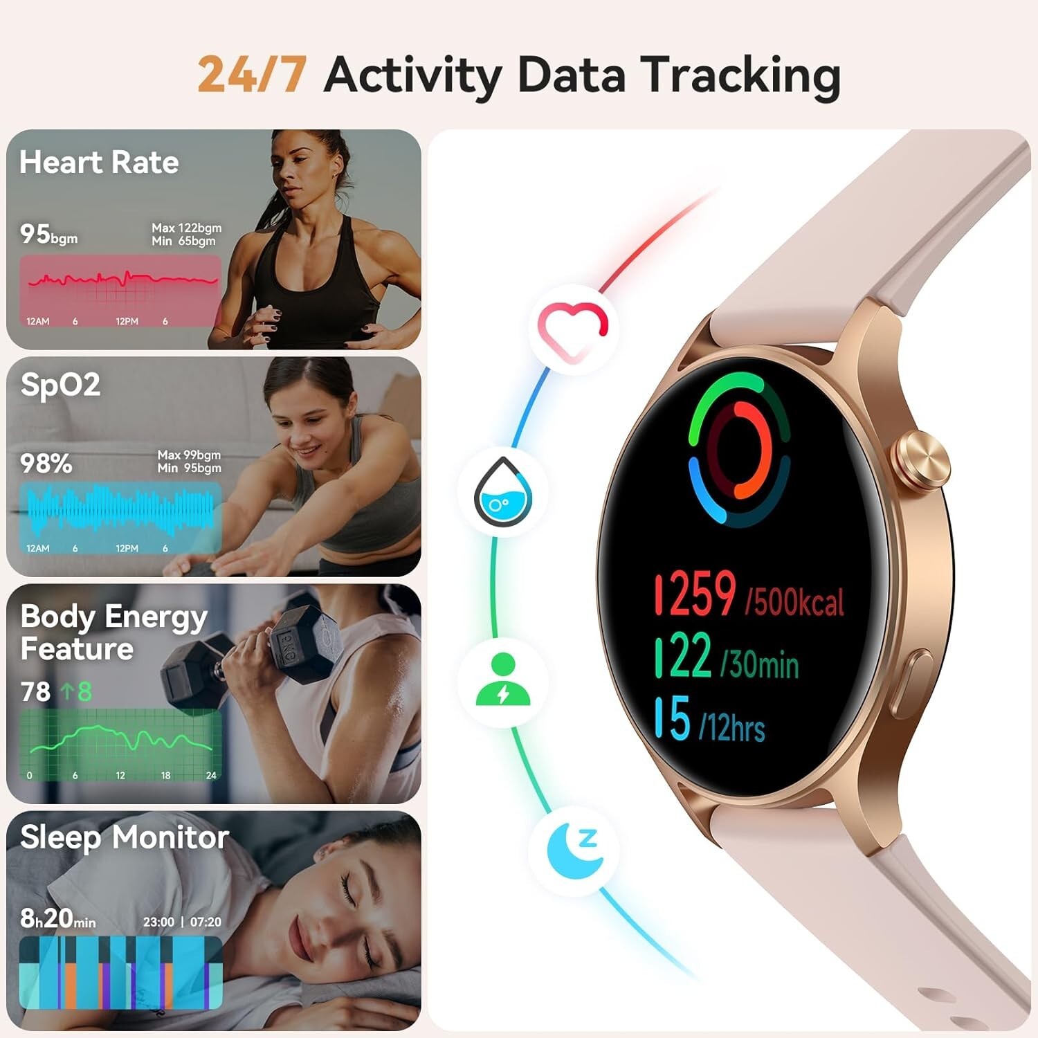 Luxury Smartwatch for Women: AMOLED Display, 110 Sports Modes & Health Tracking