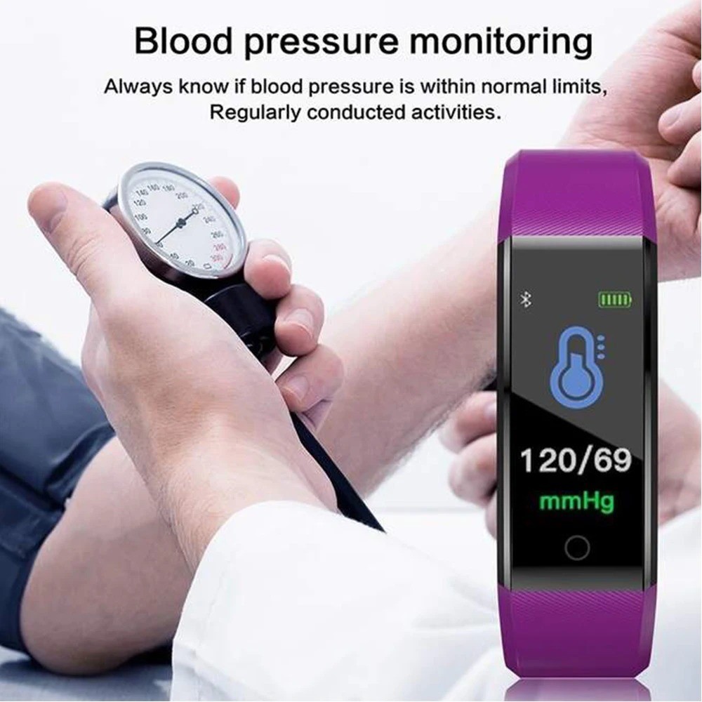 Smart Fitness Band Heart Rate Blood Pressure Monitor Waterproof for Android iOS