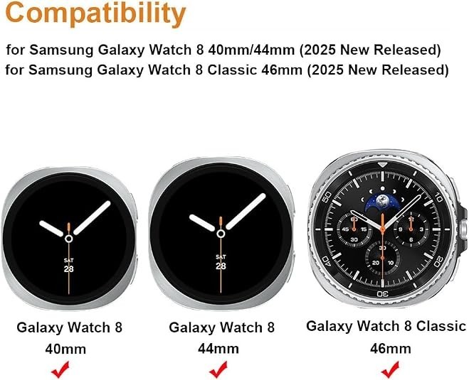 3 Pack Soft Silicone Straps Compatible with Samsung Galaxy Watch 8 40mm 44mm