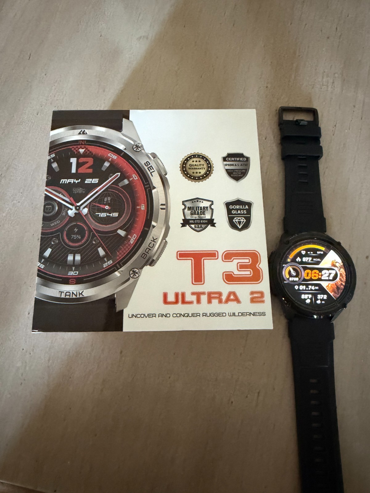 Kospet Tank T3 Ultra 2 military grade smartwatch.