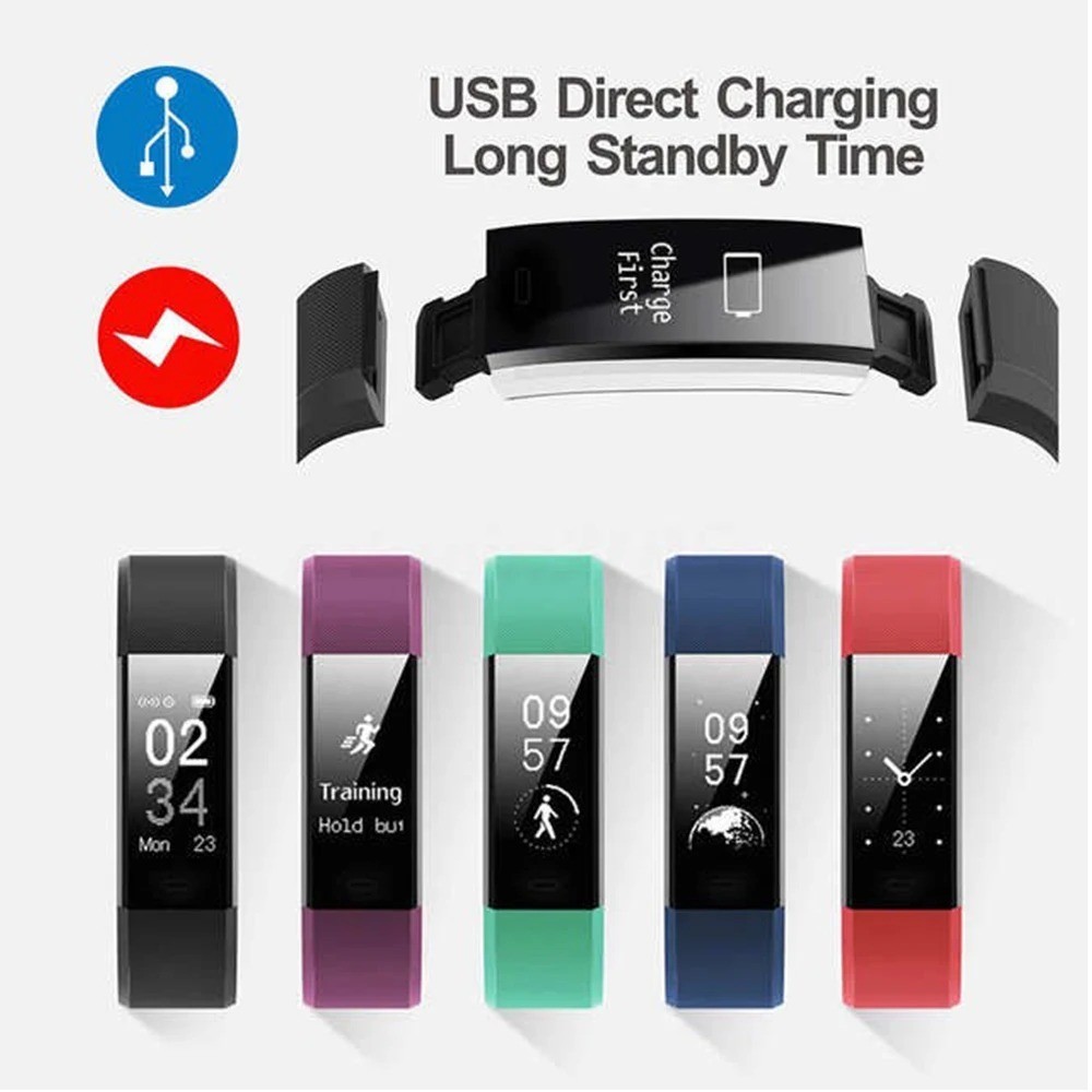 Smart Fitness Band Heart Rate Blood Pressure Monitor Waterproof for Android iOS