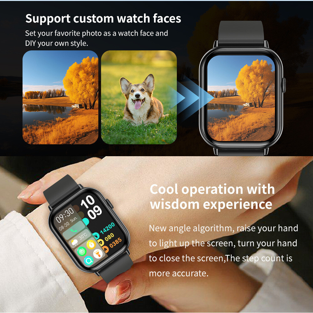 Fitness Blood Pressure Heart Rate Monitor Calorie Step Smart Watch Call