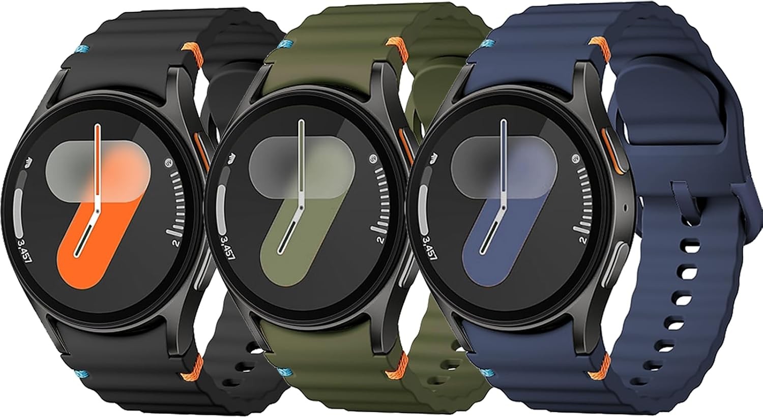 6-Pack Soft Silicone Straps for Samsung Galaxy Watch 7 40mm 44mm
