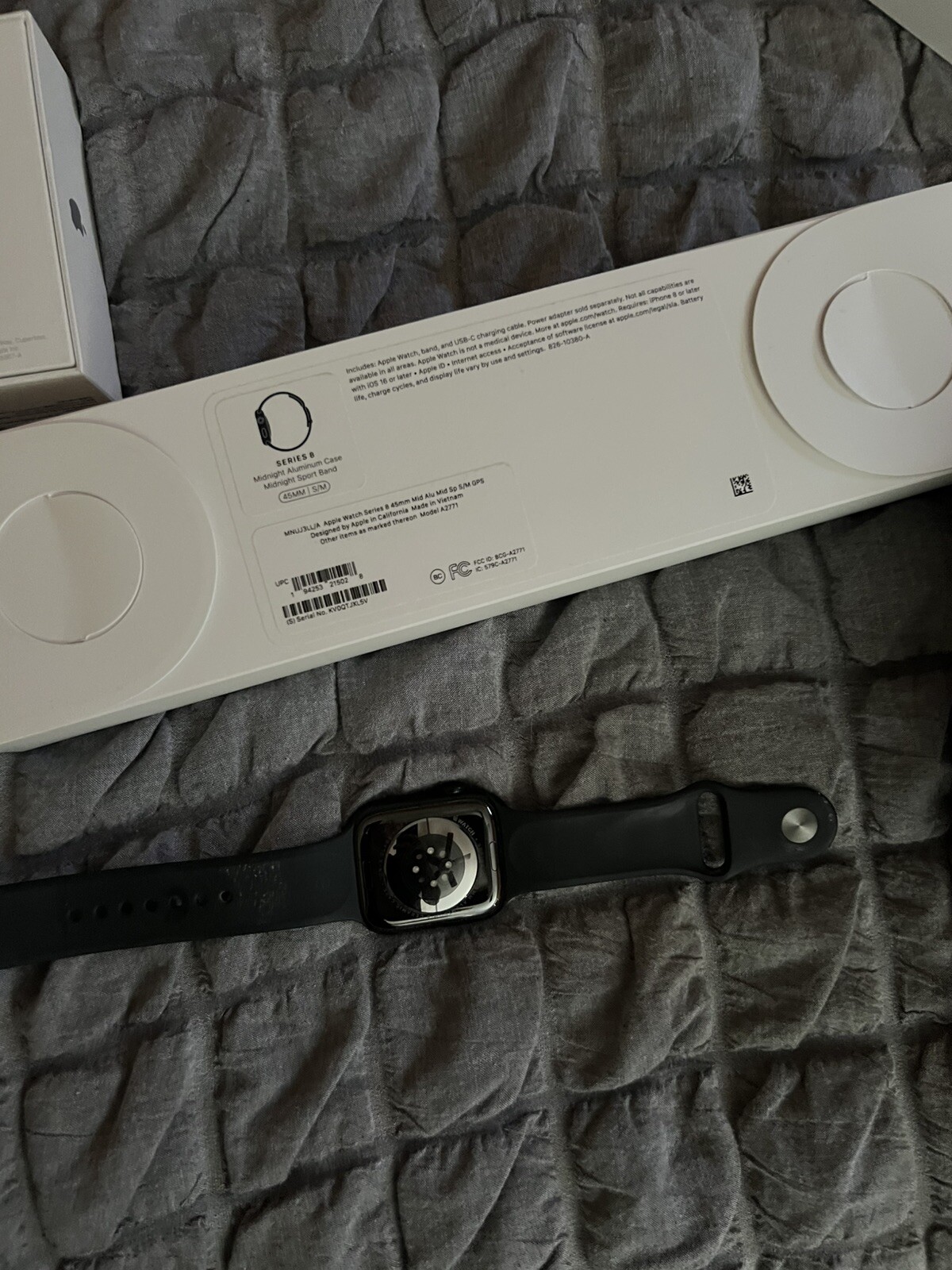 Apple Watch Series 8 45mm Midnight Aluminum Case with Sport Band, M/L (GPS)…