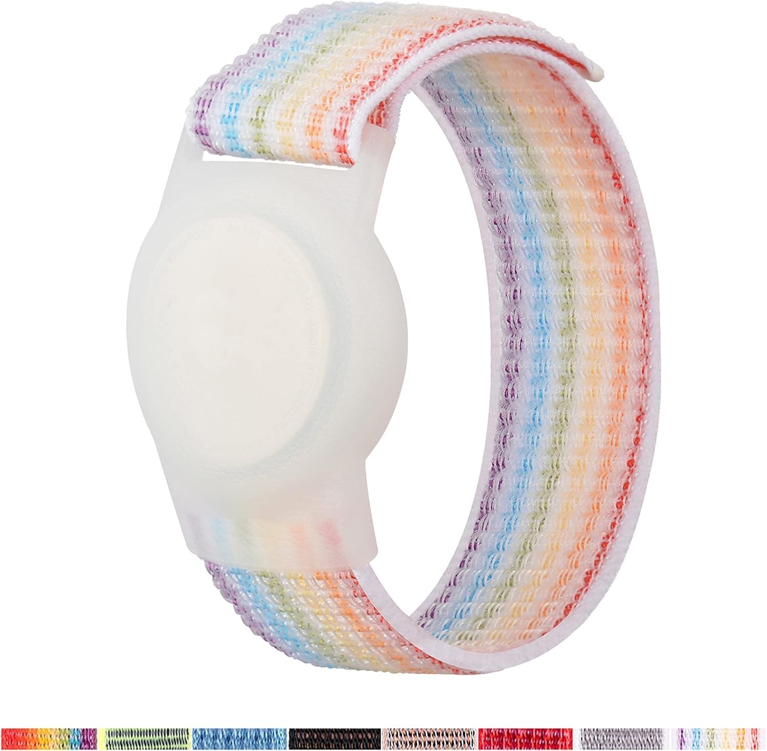 Adjustable Light-Rainbow Kids GPS Tracker Band – Perfect AirTag Protective Case