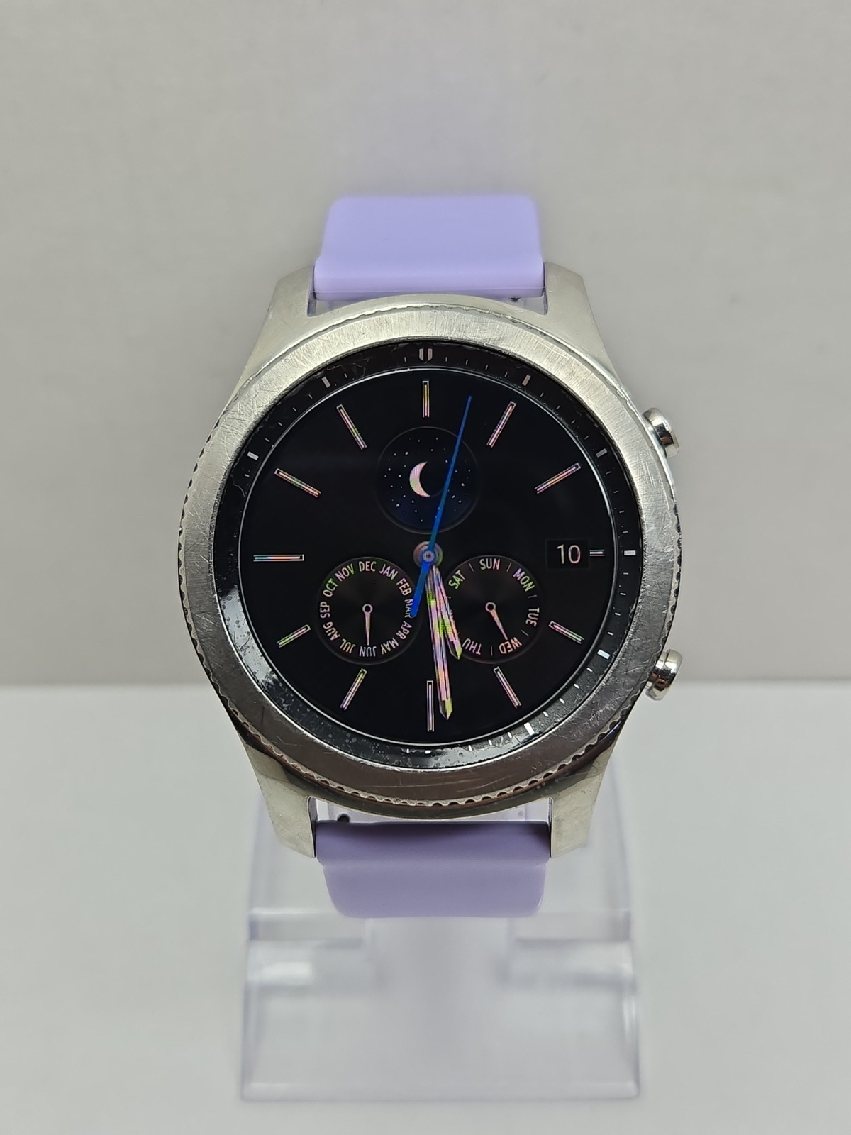 Samsung Gear S3 Classic SMR770 46mm Silver Bluetooth GPS Smartwatch Purple- Read