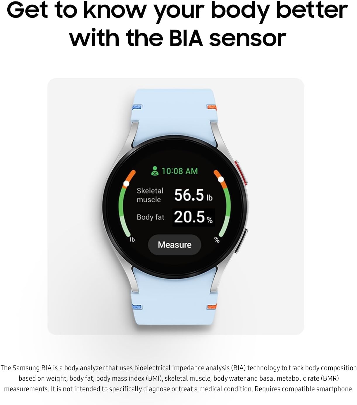 Samsung Galaxy Watch FE Aluminum Smartwatch 40mm LTE Blue Band SM-R866UZSAXAA