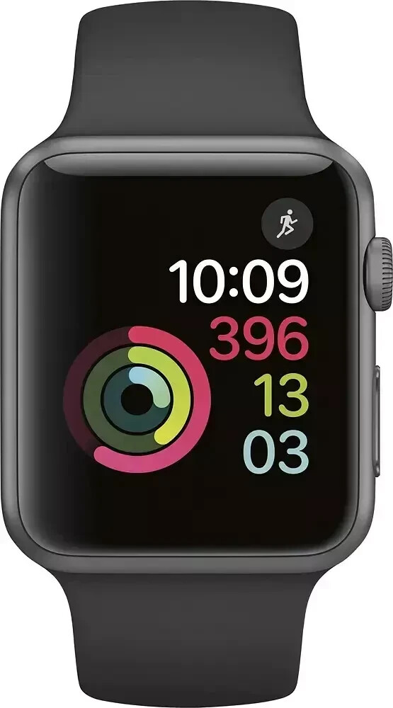 Apple Watch Series 1 38mm Aluminum Case Black Sport Band MP022LL/A In Retail Box