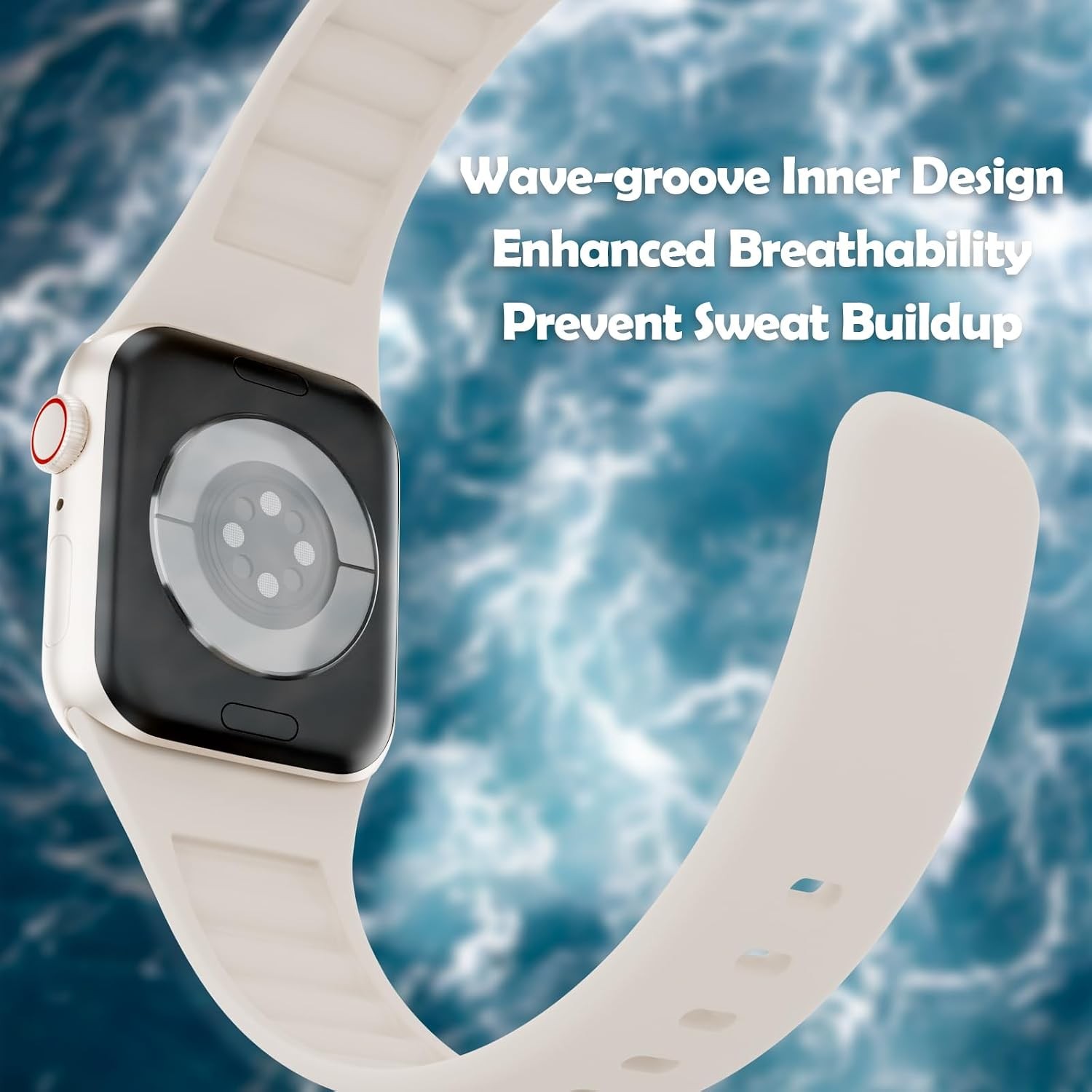 Soft Silicone Strap Compatible with Apple Watch Series 10/9/8 38mm 40mm 41mm