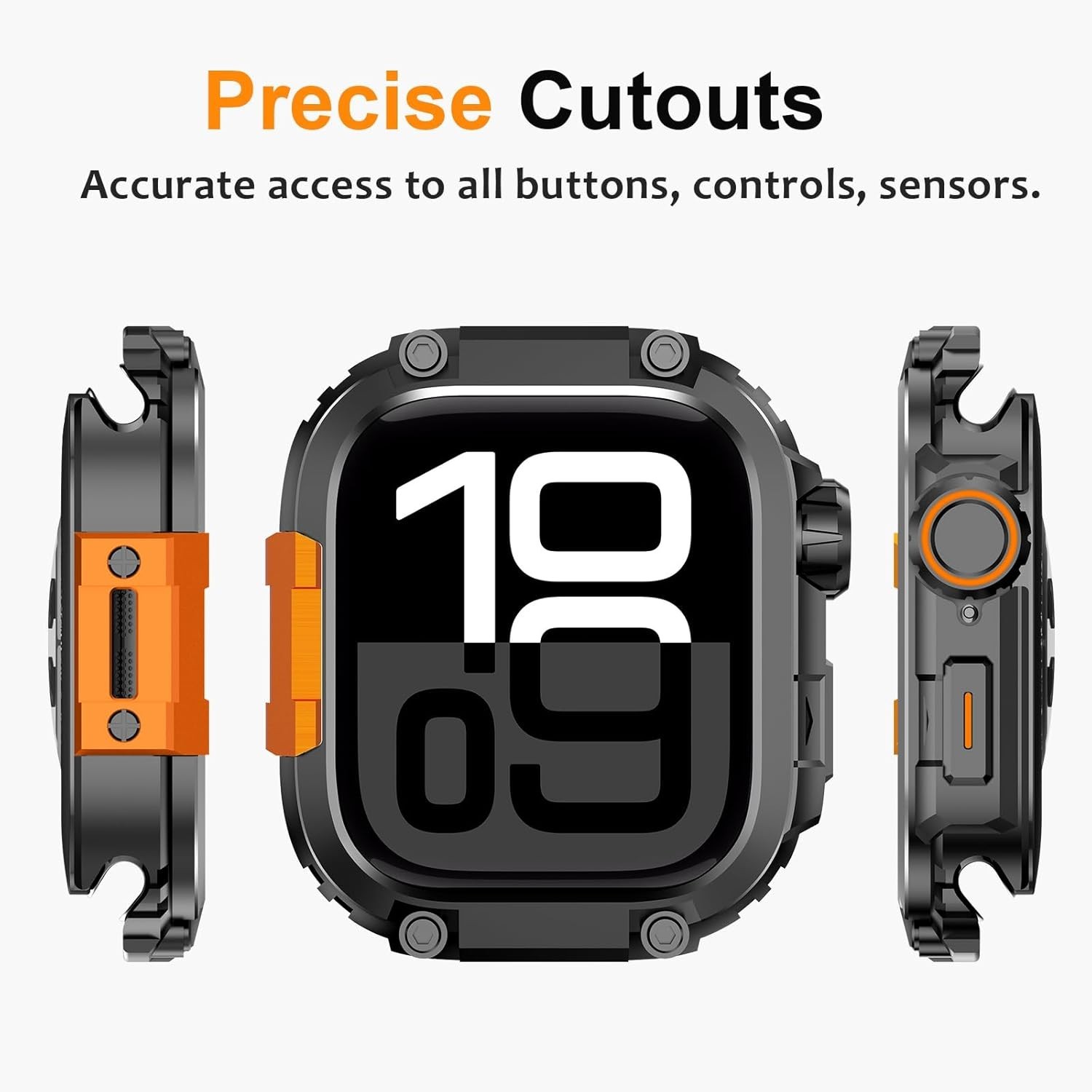Metal Armor Case 2 in 1 for Apple Watch Series 11 46mm Rugged Military Protectio