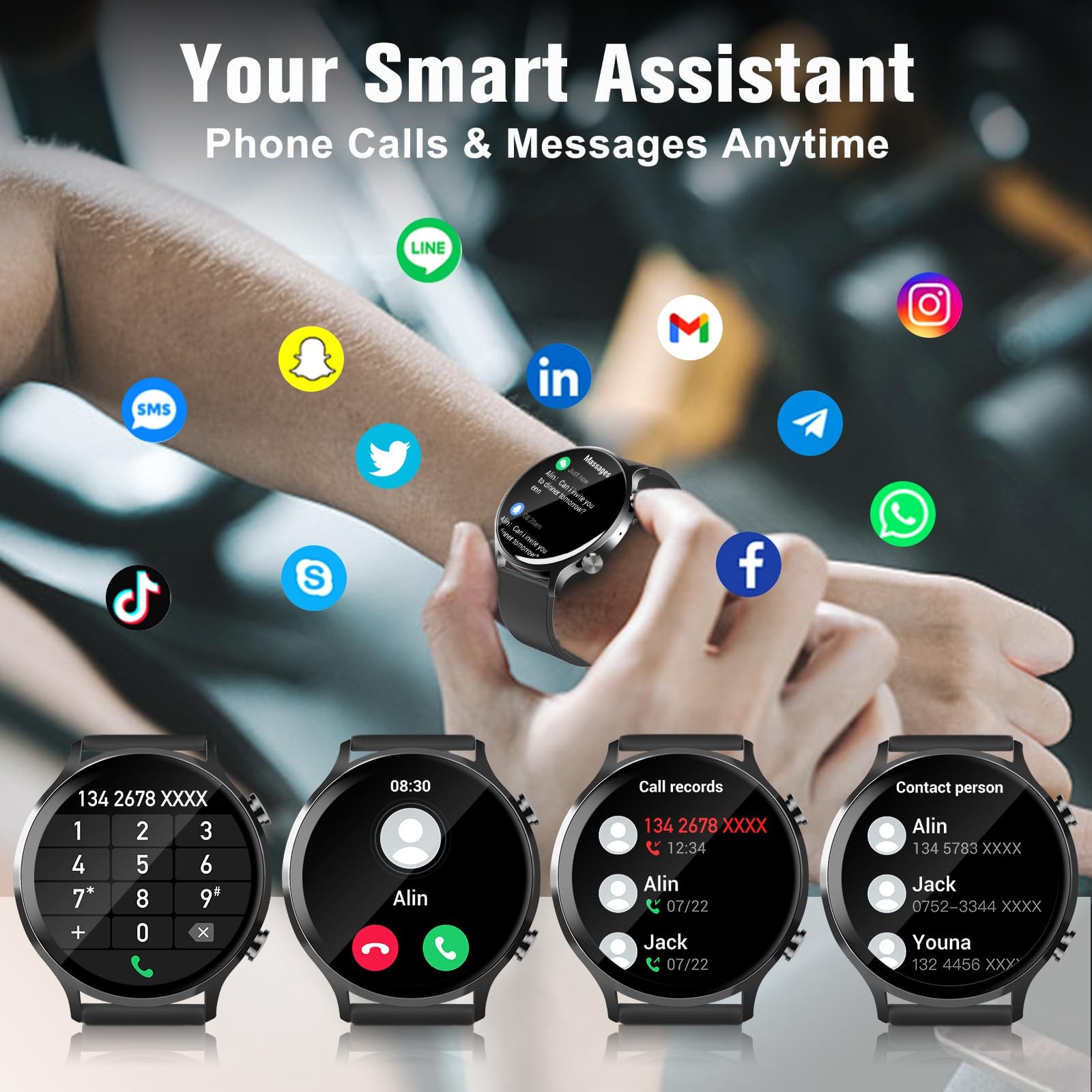 for Men Women,1.39″ HD Fitness Watch, IP68 Waterproof Watch with Heart Rate//…