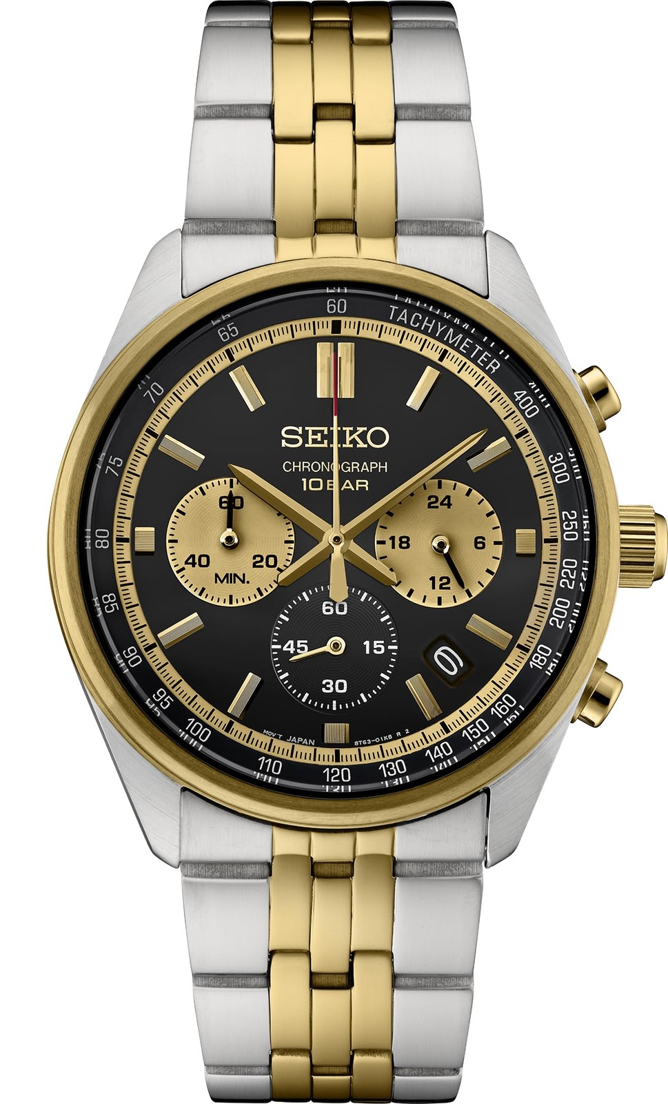 SEIKO Quartz Chronograph Watch, Gold x Black, Men’s, SSB40P1