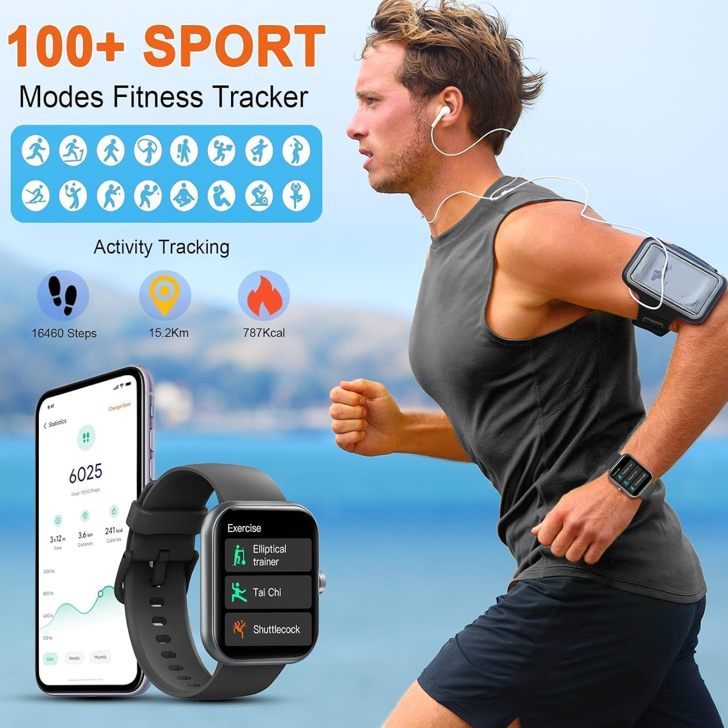 Smart Watch for Men Women(Answer/Make Calls), 2026 New 1.96″ HD Smartwatch, Fitn