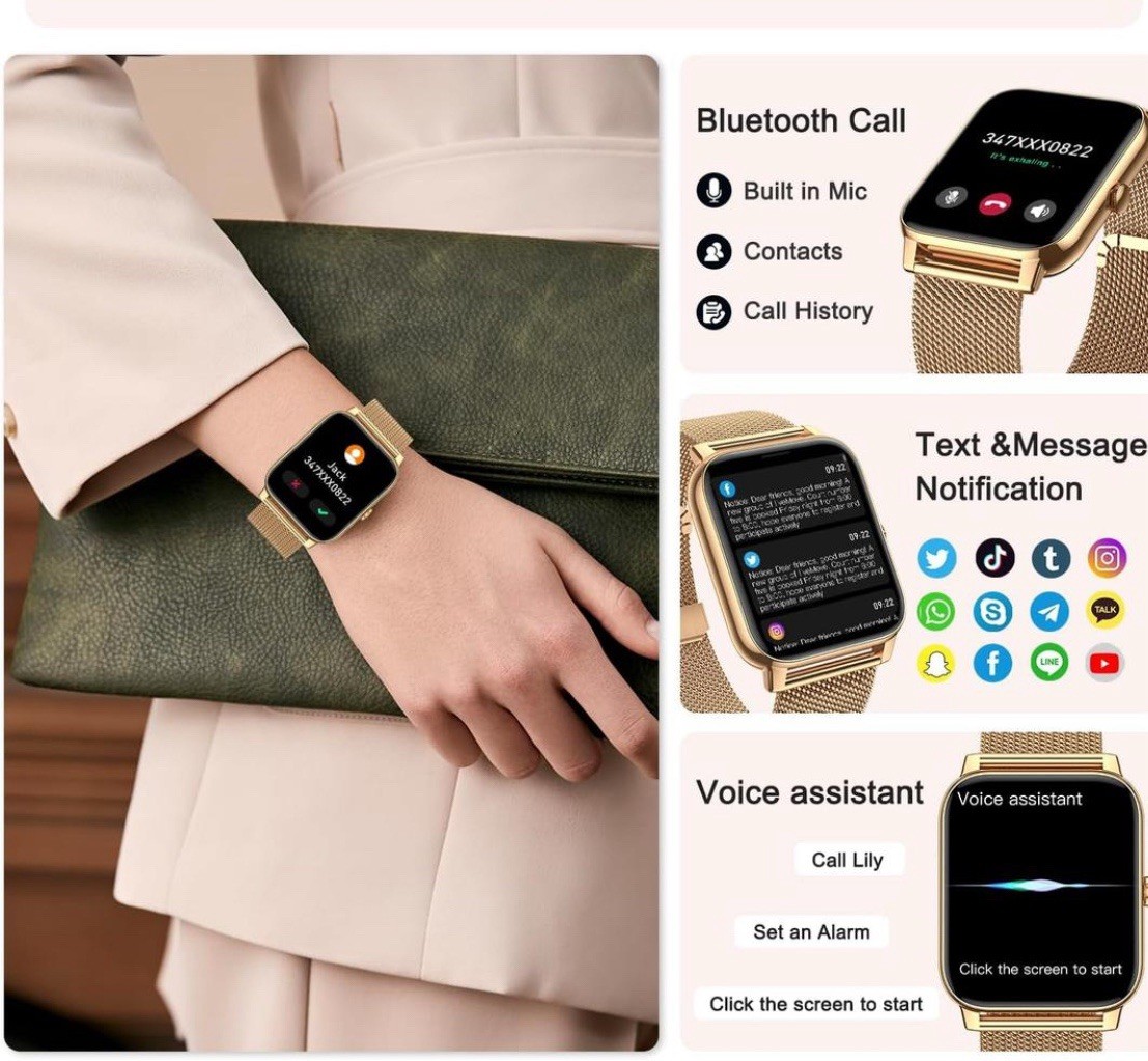 Smart Watch Waterproof Sport Bracelet Fitness Tracker Bluetooth Call Smartwatch
