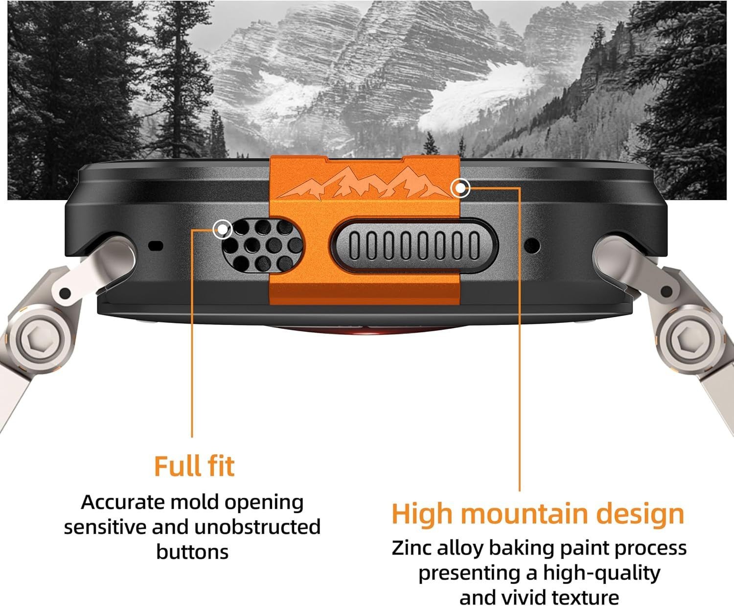 Rugged Metal Case for Apple Watch Ultra 49mm 2 in 1 Protective Bumper Cover
