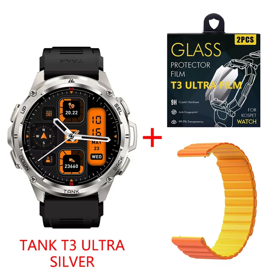 2024 KOSPET TANK T3 Ultra Smart Watch Men GPS Smart Watch With Magnetic Strap