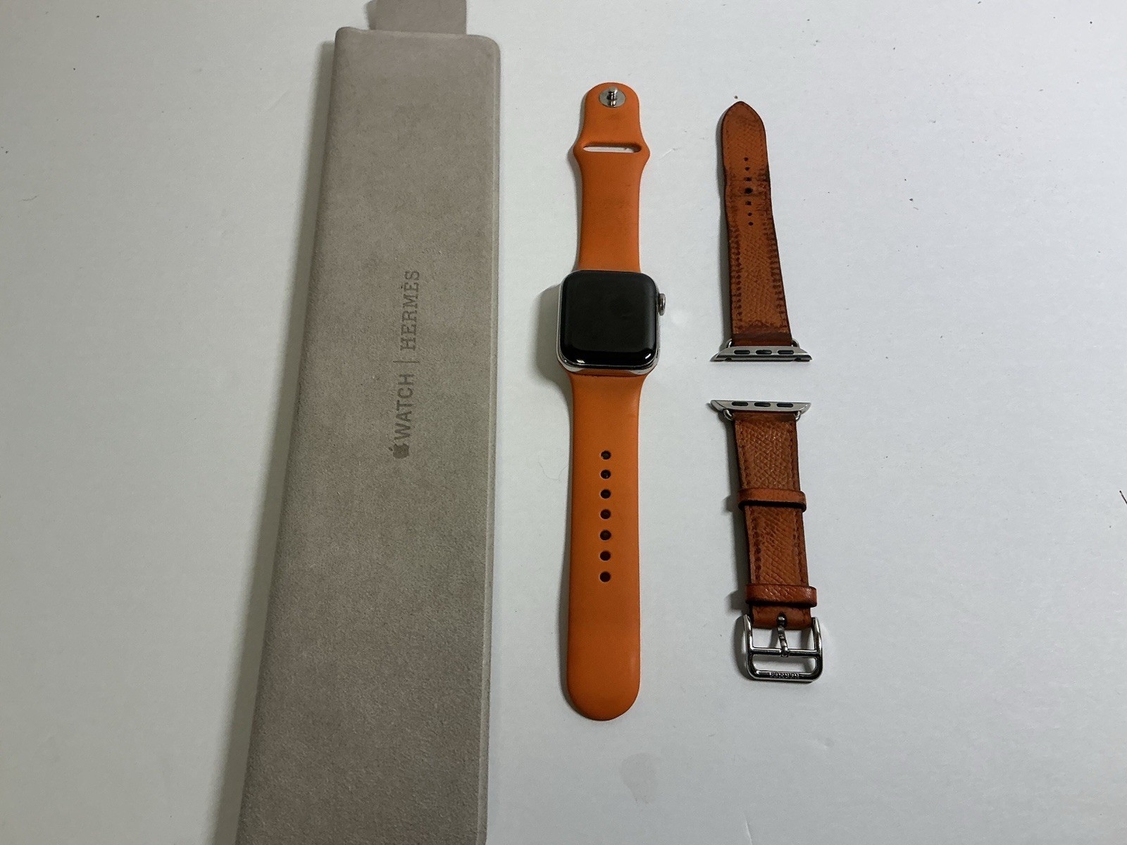 Apple Watch Series 4 44 mm Silver Aluminum Case With Two Hermes Bands, GPS Only