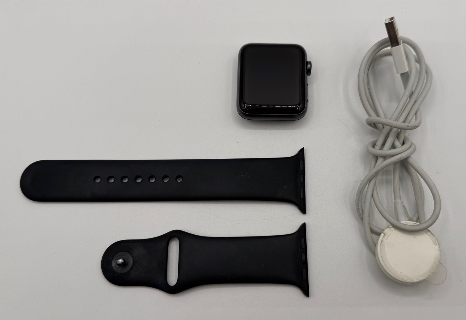 Apple Watch Series 3 42MM Space Gray Aluminum Black Sport Band A1859