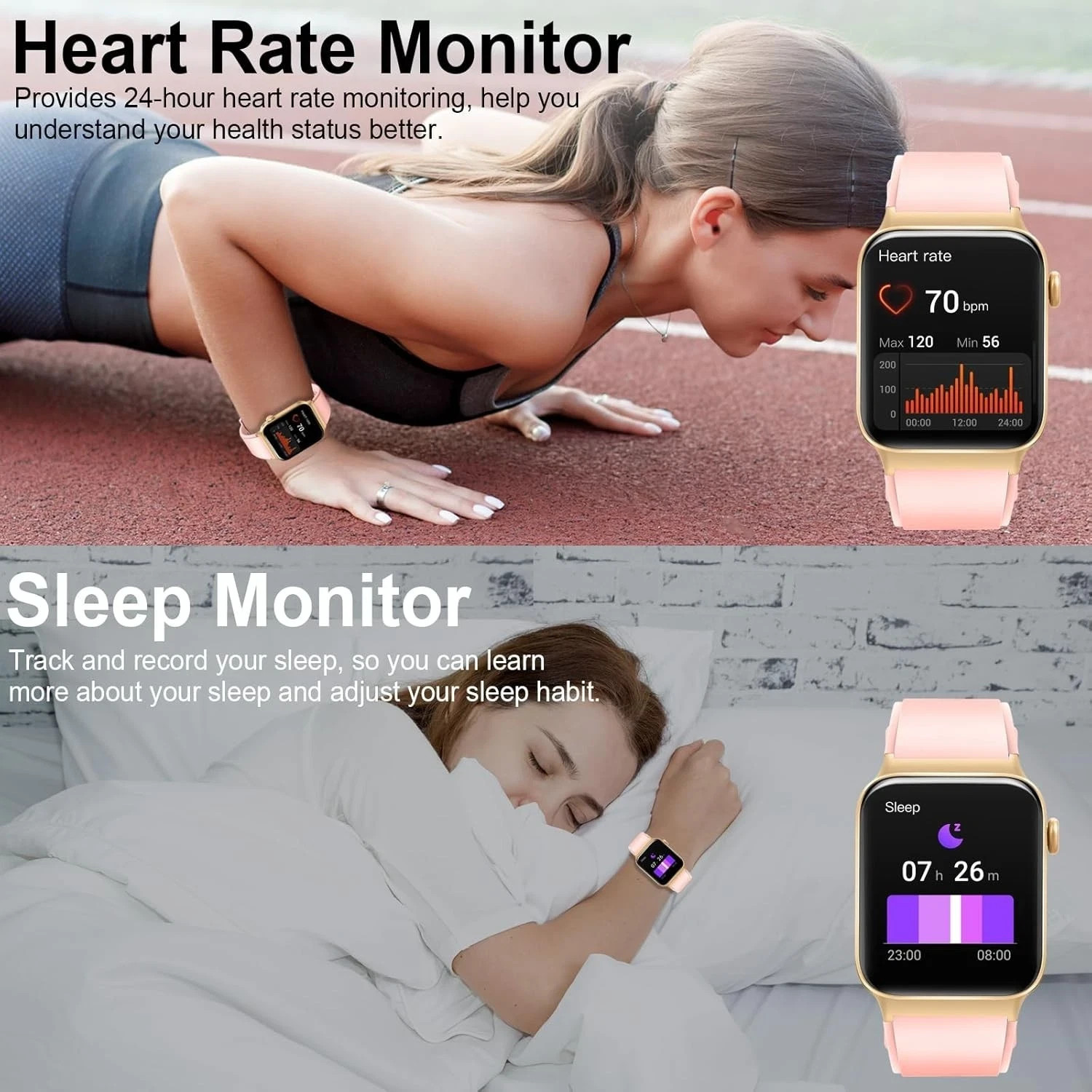 Women’s Smart Watch Bluetooth SmartWatch For Apple iPhone iOS and Android